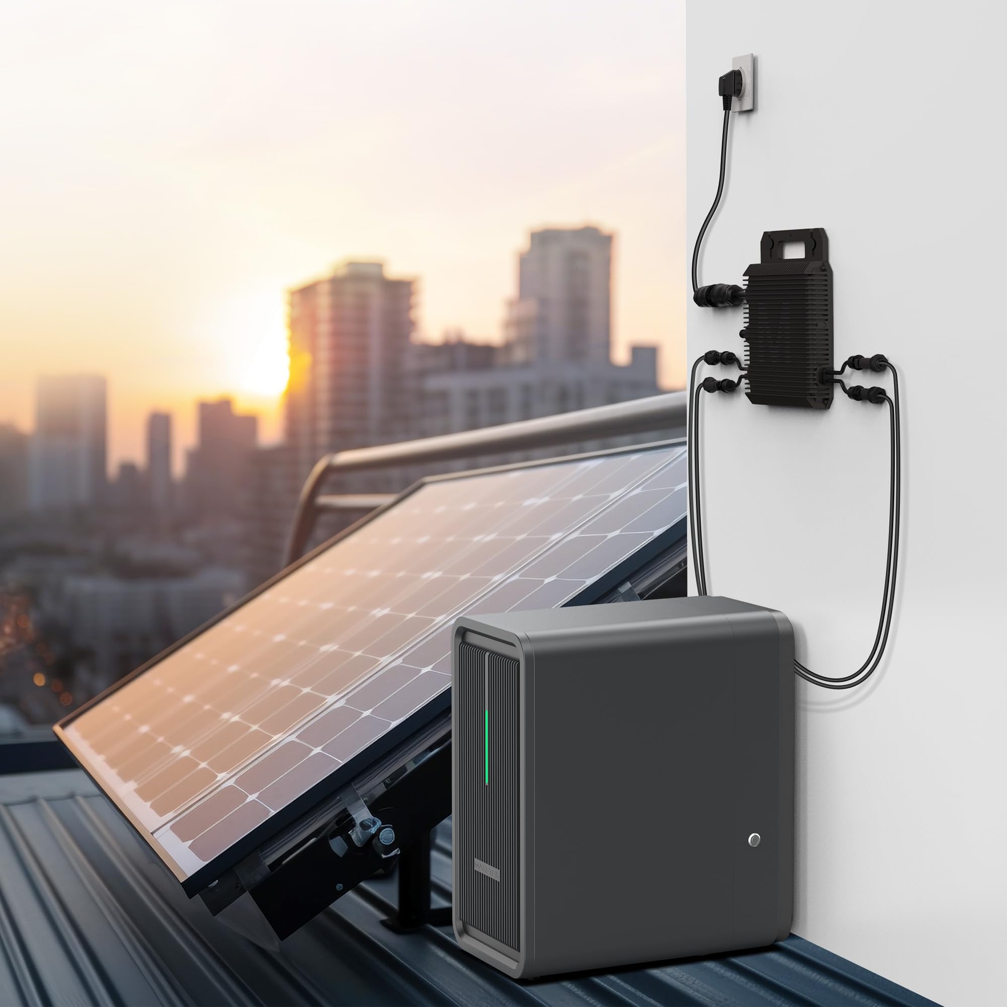 MARSTEK B2500 Balkonkraftwerk mit Speicher 2025 Letzte Upgrade-Version, 1600W Solareingang 2240Wh LiFePO4 Akku 6000 Ladezyklen, Erweiterbar auf 8960Wh, IP65 wasserdicht & staubfest, Einfache Installat