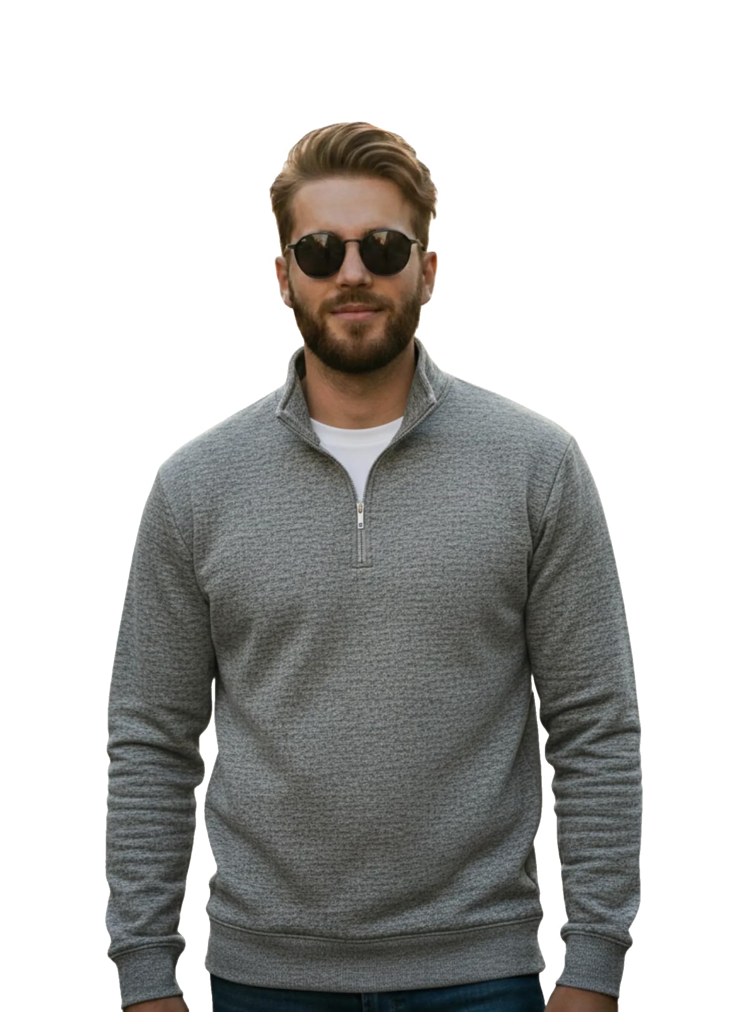 mack jonney Men’s Fleece Half-Zip High Neck Sweatshirt | Warm & Stylish Winter Wear -JM4380-picture-46