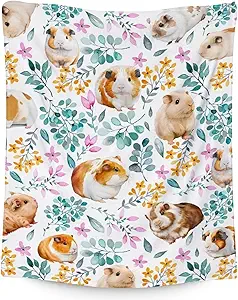 Guinea Pig Blanket Gifts - 30x40 Inches Cute Throw for Girls & Boys - White Soft Fuzzy Blankets for Couch & Office