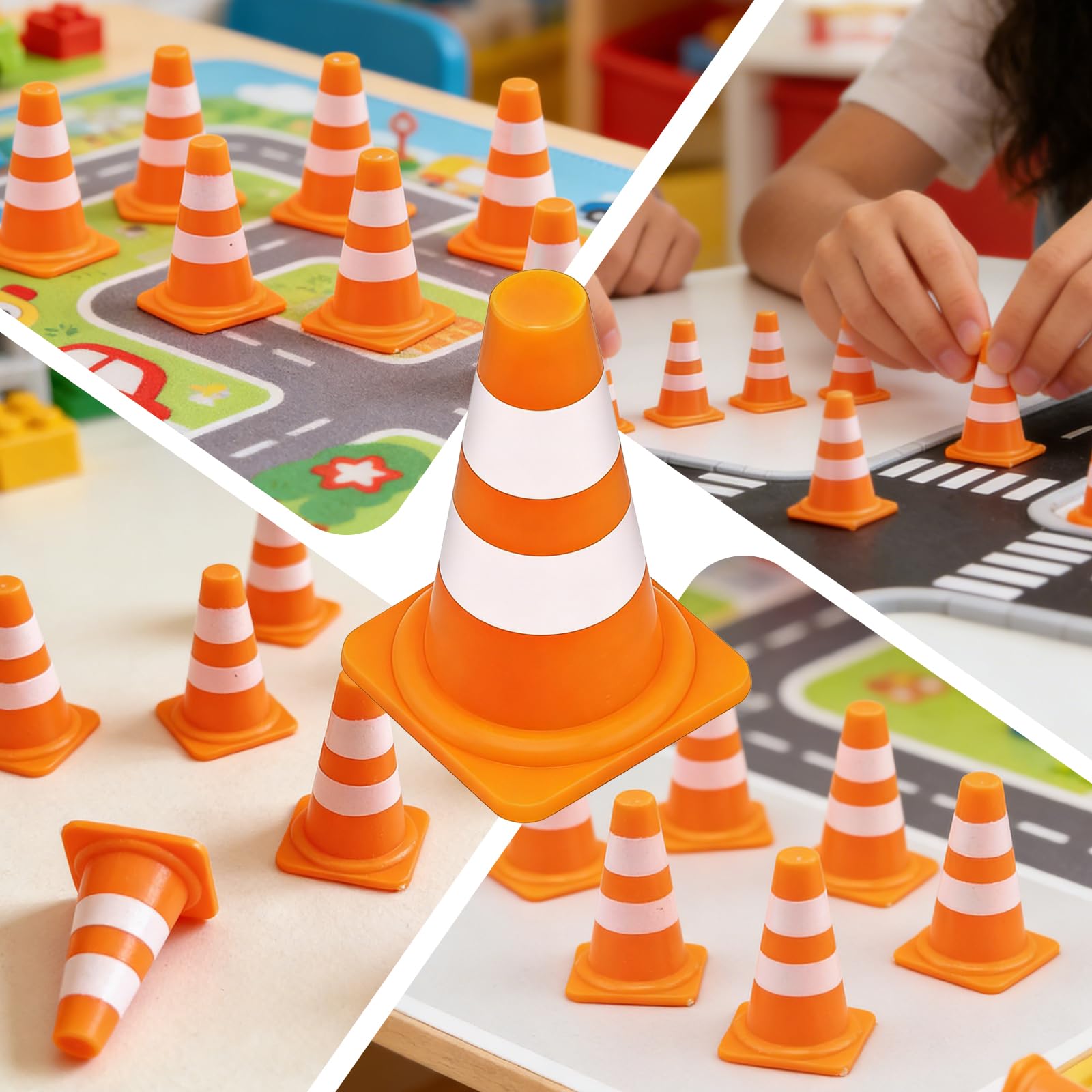 VBVOO Mini Traffic Cones, 50 PCS Plastic Mini Road Cones - Image 3
