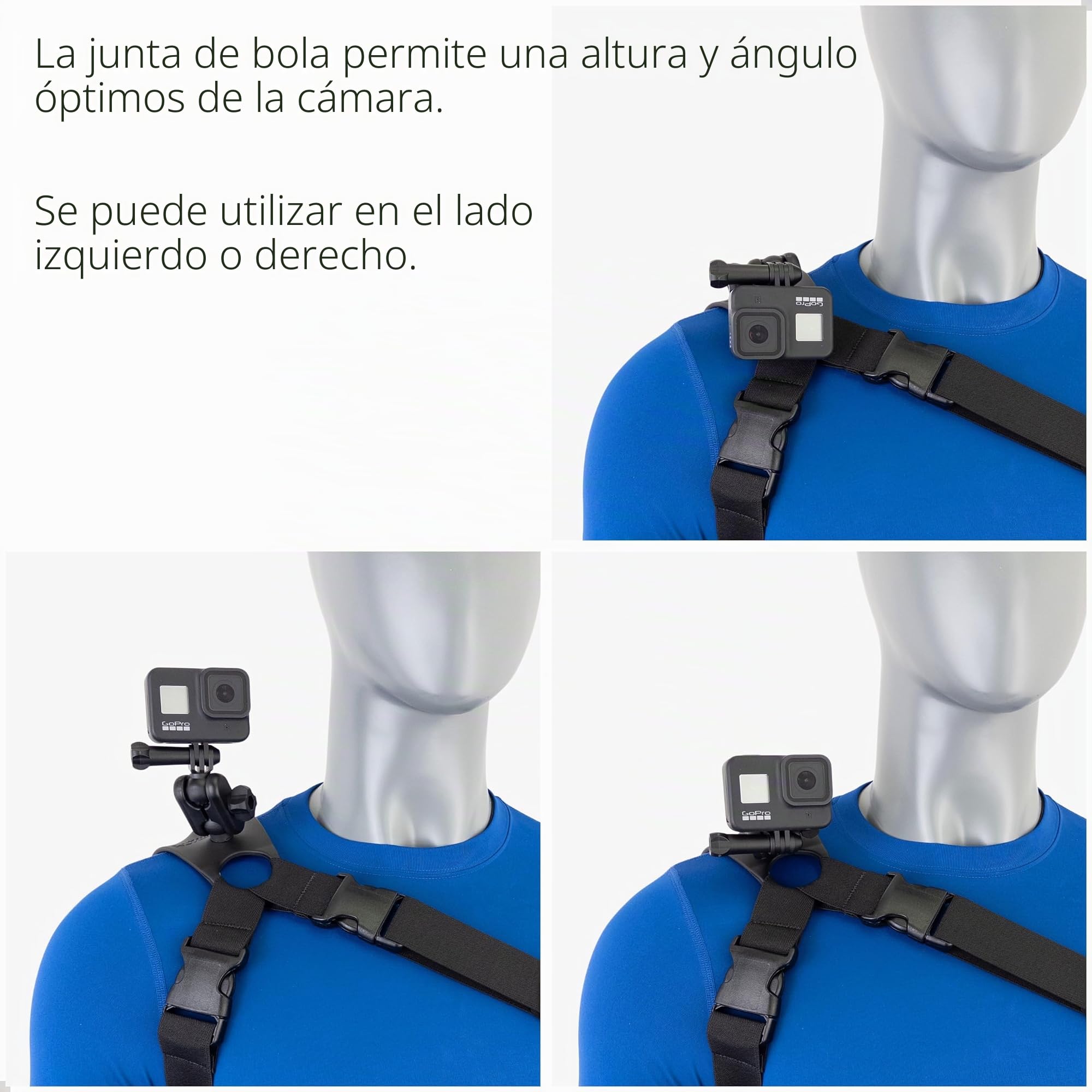 STUNTMAN Soporte de Hombro de Alta Estabilidad 360 para cámaras de acción. Compatible con GoPro, dji Osmo (Action 5 Pro, 4, 3, 2), Insta360 (Ace Pro, Ace, One RS, One R) y Otros