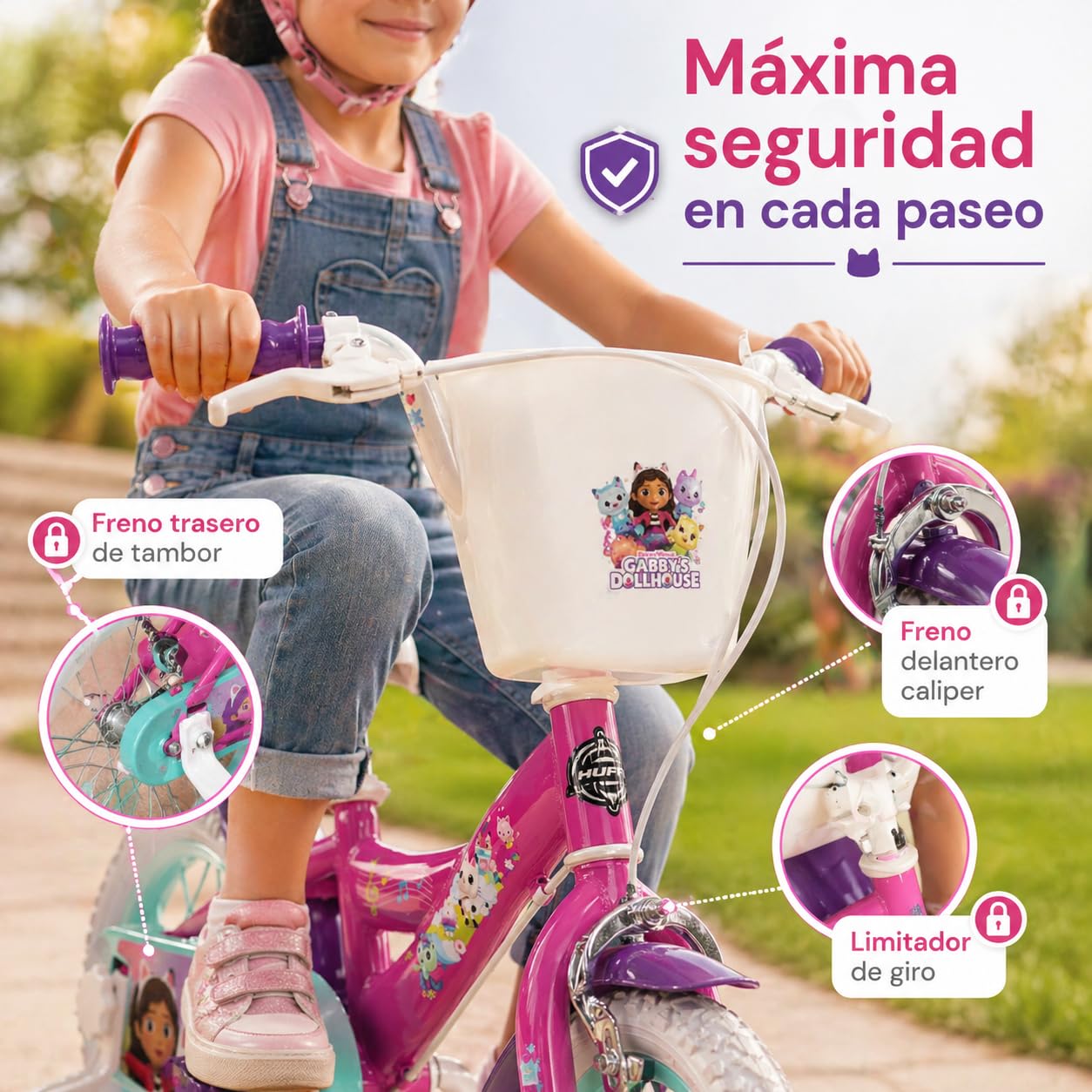 Toimsa Gabby's Dollhouse - Bicicletta per bambini da 3 a 5 anni