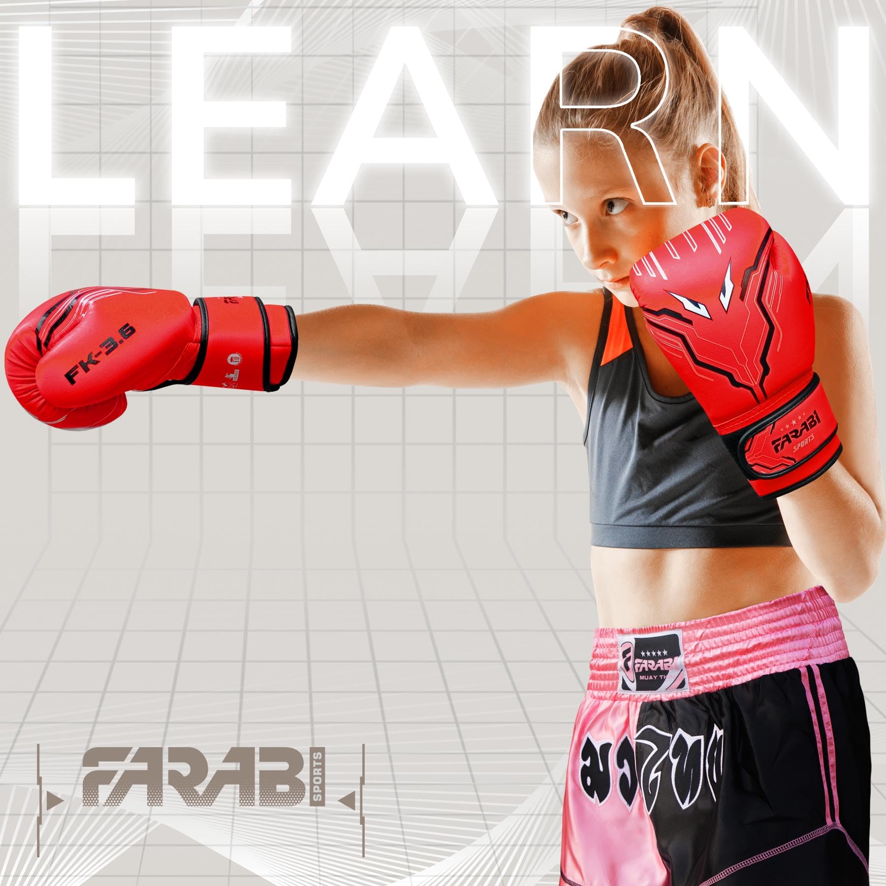 Farabi Sports Kids Boxing Gloves Boys and Girls kickboxing Gloves 6-oz Youth, Junior Boxing Gloves for MMA Muay Thai - Image 3