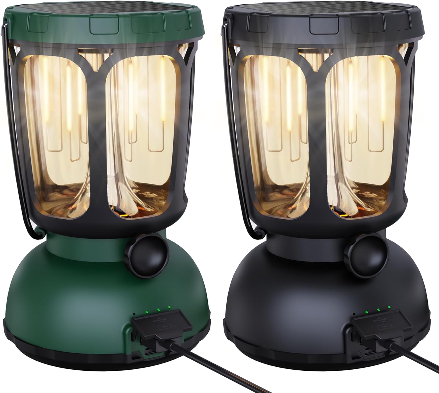 Raynic 6000 LED Camping Lantern, 650LM Hand Crank Solar Battery Powered Rechargeable Lantern