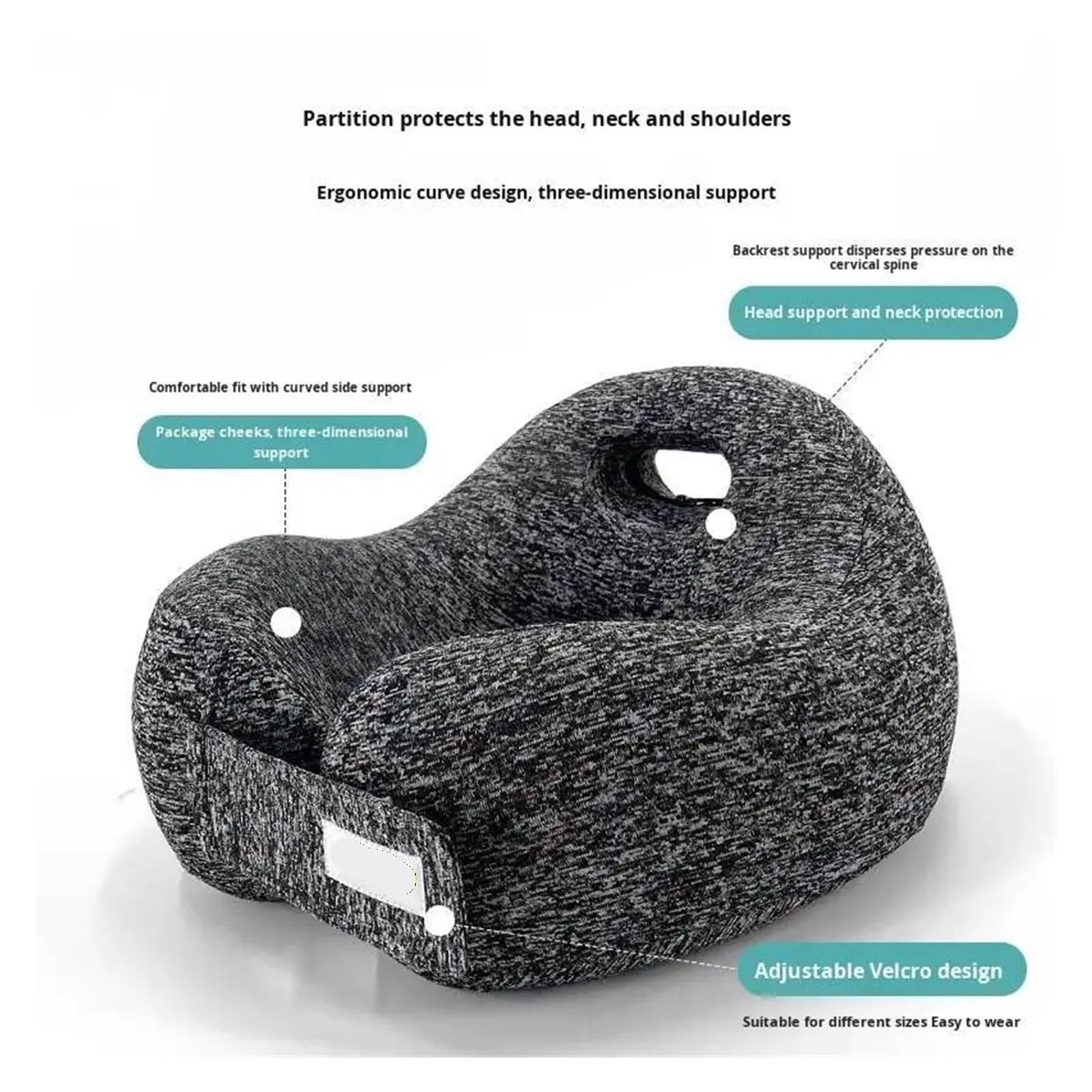 Memory Foam U-Shaped Travel Pillow Snail Style Portable