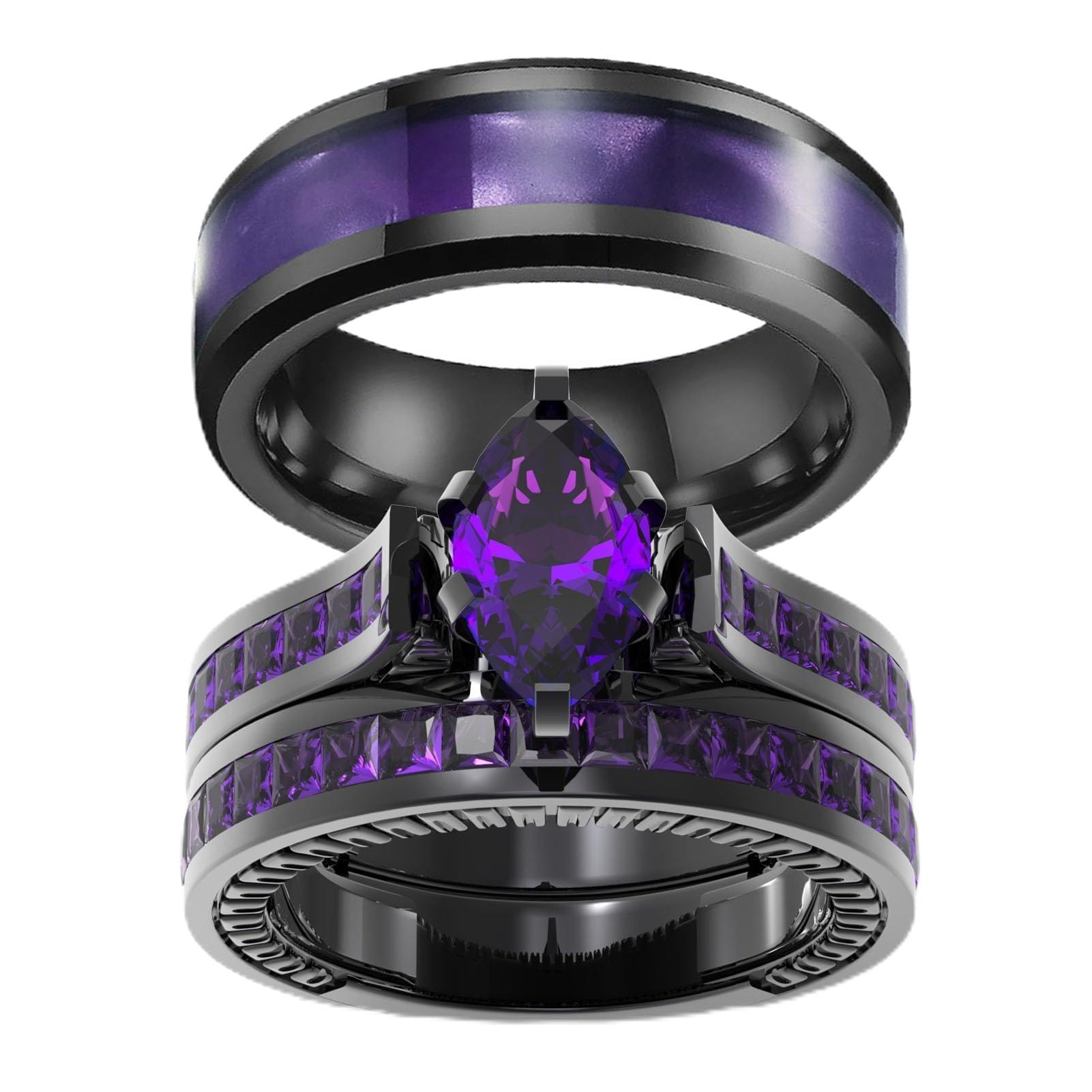Amazon.com: TWO RINGS His Hers Wedding Ring Sets Couples Rings