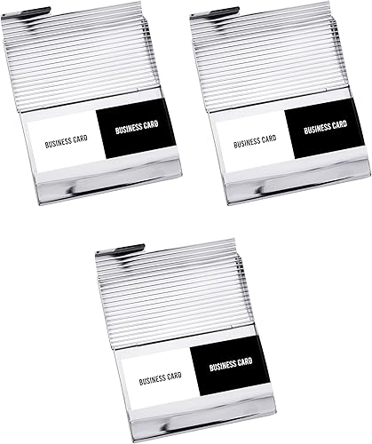 Miniatura 3 de Stephanie Imports Juego de 3 tarjeteros curvados de metal unisex (marrón mate y plateado)