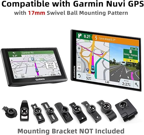 Vista 10 de Soporte de ventosa para Garmin Dash Cam Mini/Mini 2/Min 3 30 35 45 46 55 56 65W 66W 67W X110 X210 X310/Speak Plus y Nuvi GPS - 4 Ball Head
