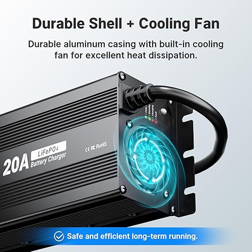 Miniatura 6 de Redodo 29.2V 20A Cargador de Batería de Litio LiFePO4, Cargador de Batería AC-DC de Carga Rápida, Compatible con Batería de Hierro y Fósforo de