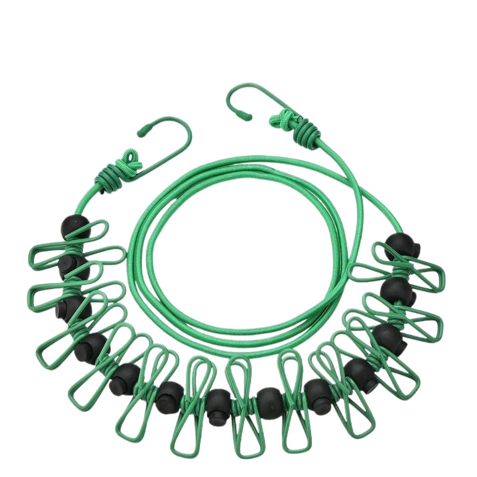 Laundry Drying Rope, Clothesline Outdoor Retractable Iron Wire Adjustable Camping Drying Line Multicolor 1.8m(Green)