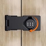 ETEKJOY Keyless Combination Lock for Wooden Cabinet 3-Digit Password Code Hasp Latch Lock Twist Knob Drawer Cupboard Locker Gun-Safe Closet Box (Black)