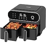 iceagle Dual Zone Air Fryer 11L - XXL Oil-Free Air Fryer with Double Baskets | 6-in-1 Airfryer Touch Screen 1700 Watt Recipes, Healthy Meals for Large Family