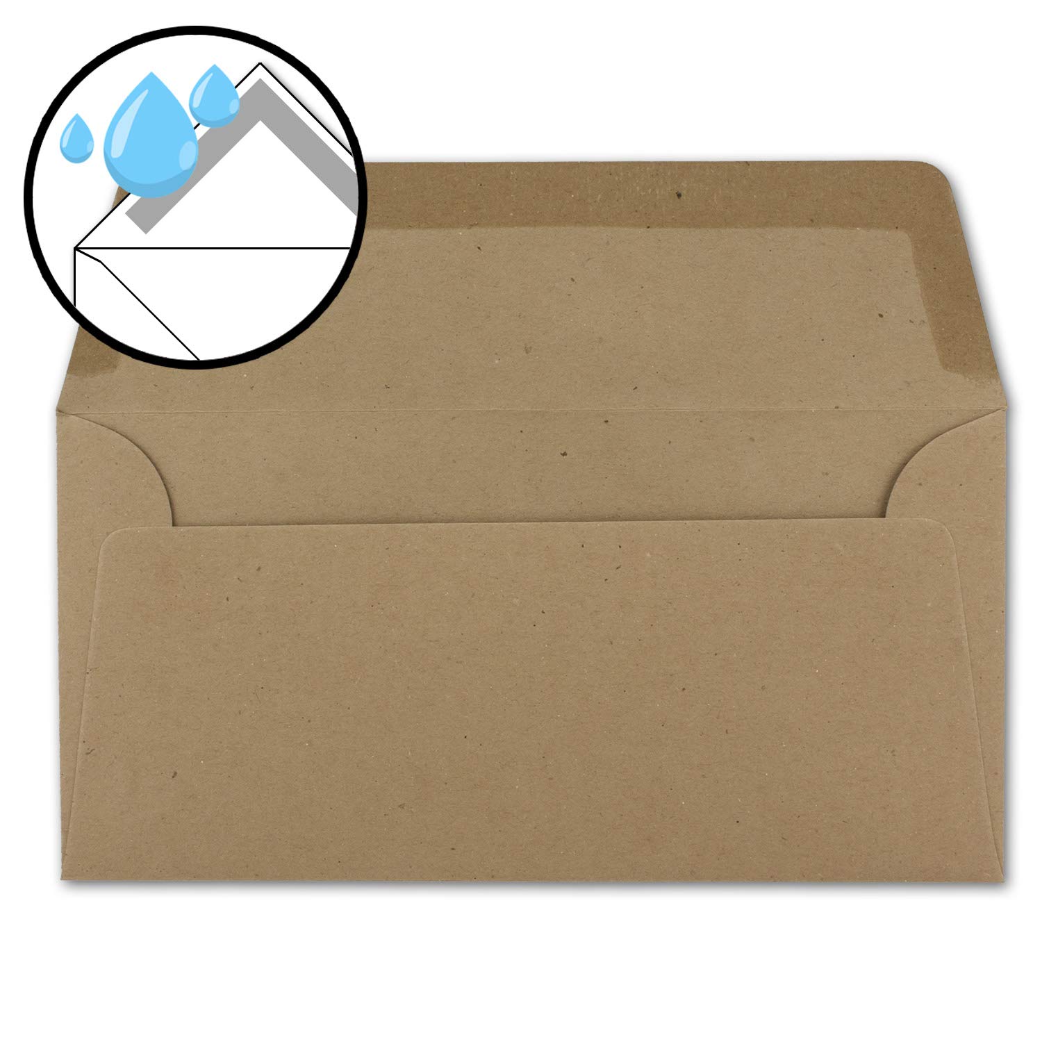 Neuser Ecological Kraft Paper Card and Envelope Set Sand Brown - 30 100 Umschläge 01 DIN Lang-Umschläge-Nassklebung - Image 3