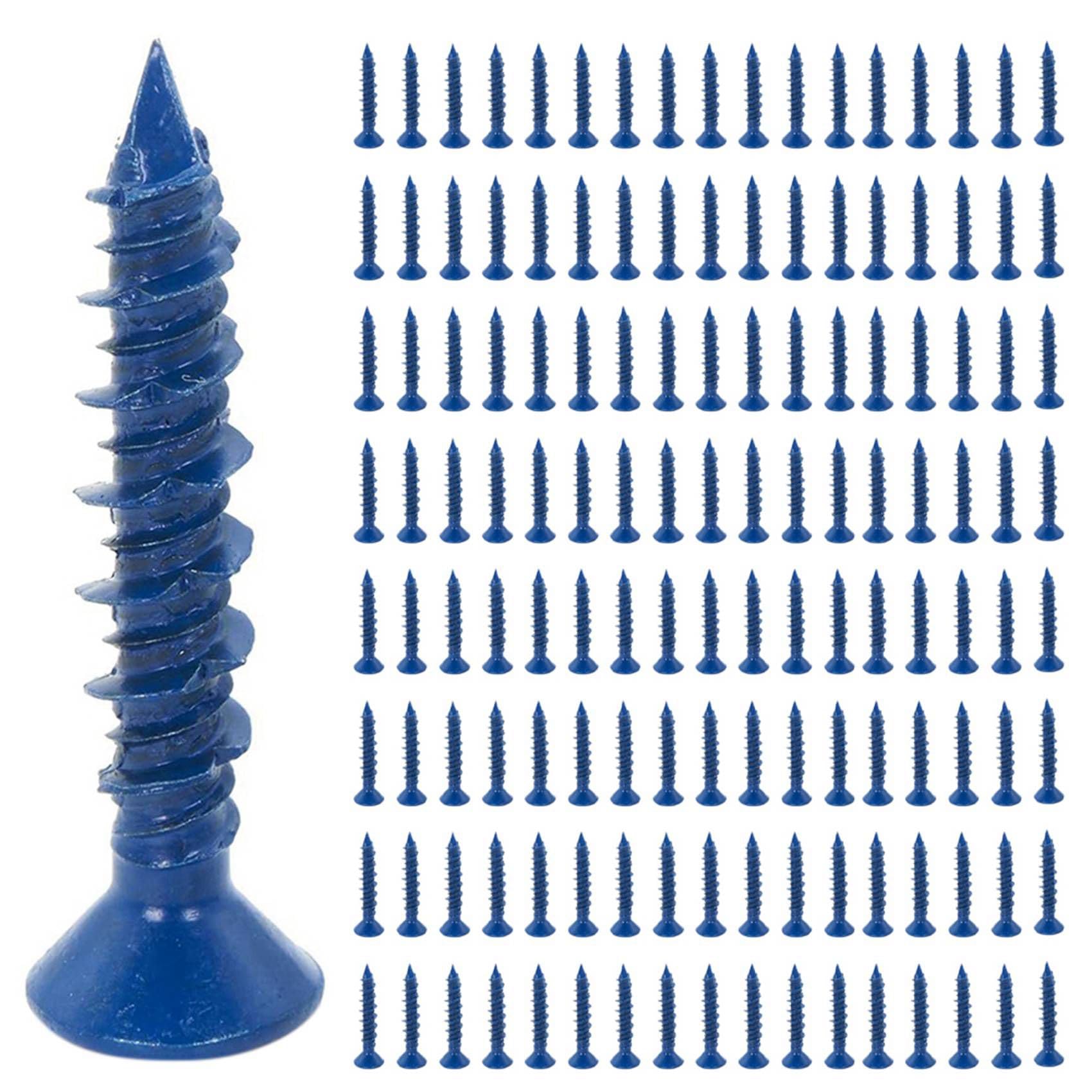 Ctrlzs Blue 400Pcs 3/16 X 1-1/4In Flat Concrete Point Anchor For Anchoring To Masonry