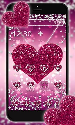 Sparkling Pink Heart Theme