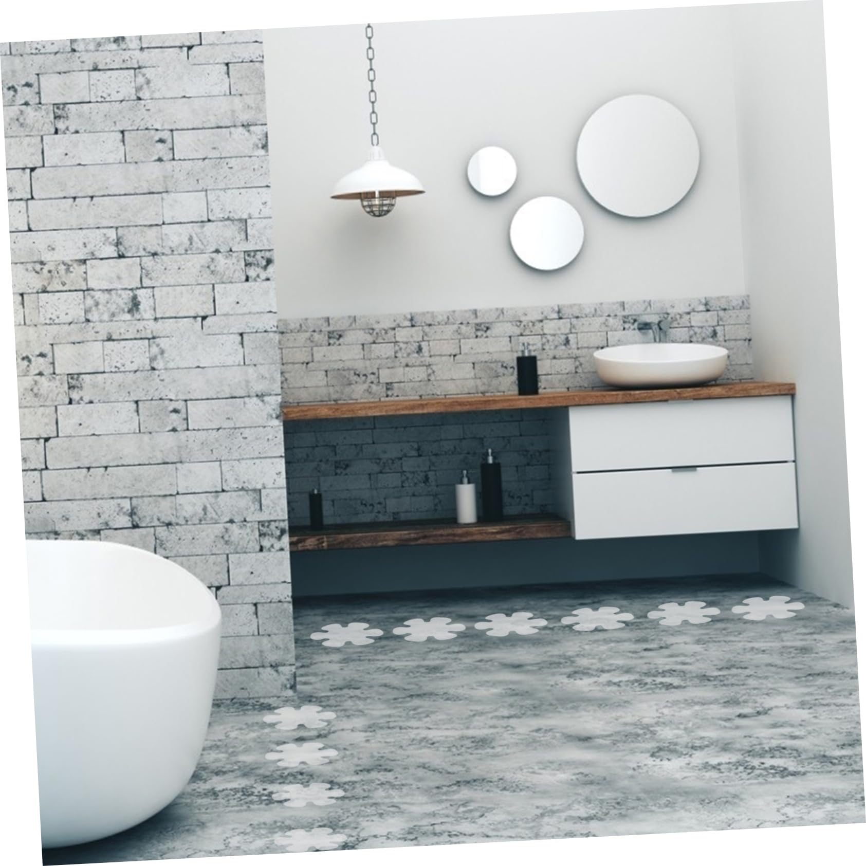 Unomor 20Pcs Non Slip Shower Stickers Adhesive Slip Bath Treads for Safety Bathrooms Bathtubs Pools Stairs and Corridors and for Elderly