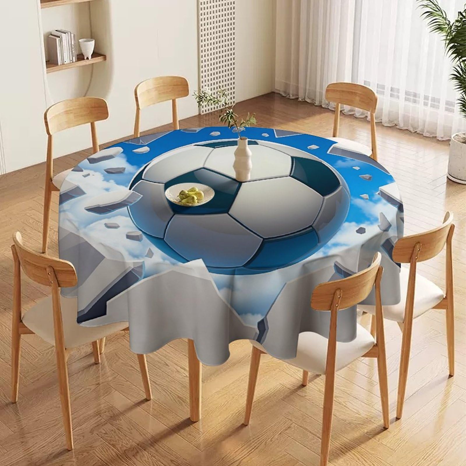 ORDOBO 3D Print Round Tablecloth - Cats Round Countertop Decoration Cover Waterproof Wipeable Dust-Proof For Kitchen Dining Home 152X152Cm