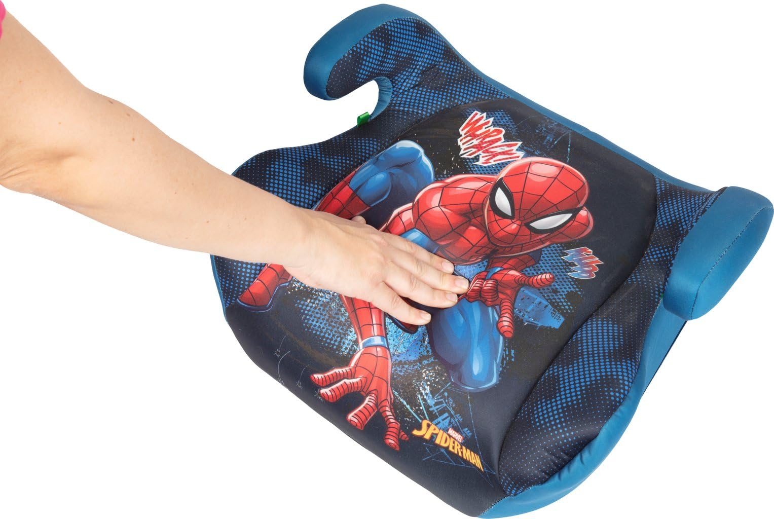 Asiento trasero infantil Marvel Spiderman i-Size ECE R129 ISOFIX, 12-150 cm, 22-36 kg, 6-12 años, grupo 3, fácil de transportar, extraíble y lavable
