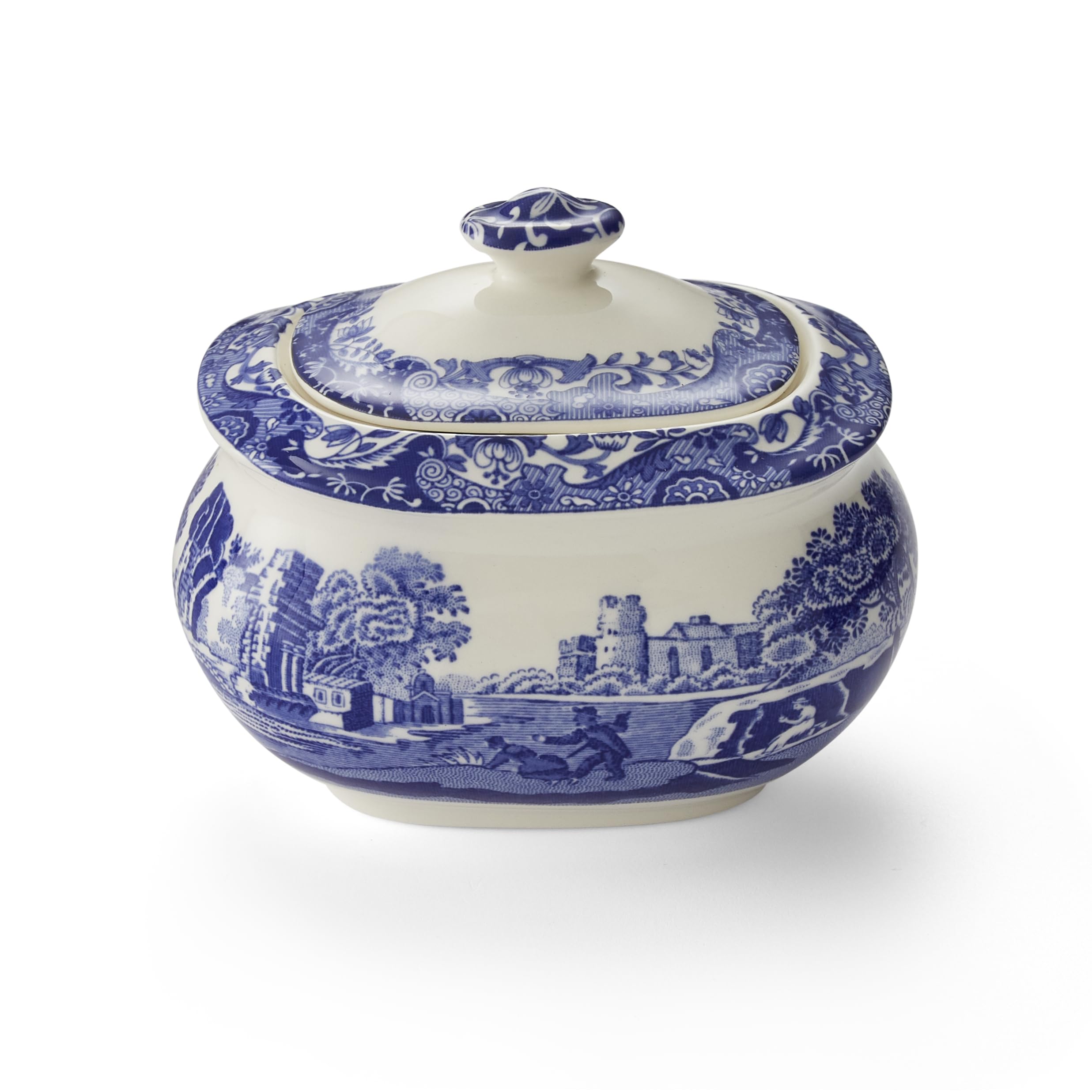 Blue Italian 9 oz Sugar Bowl with Lid by Spode