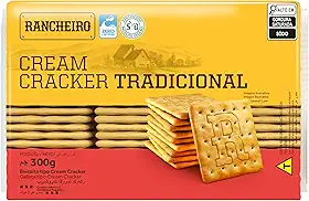Biscoito Cream Cracker Rancheiro 300g – Duplamente Laminado, Vegano e Crocante