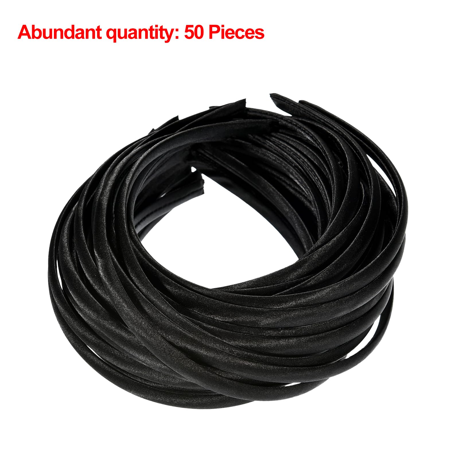 Amazon.com : Blulu 50 Pieces Satin Headbands Black Satin  display picture 2