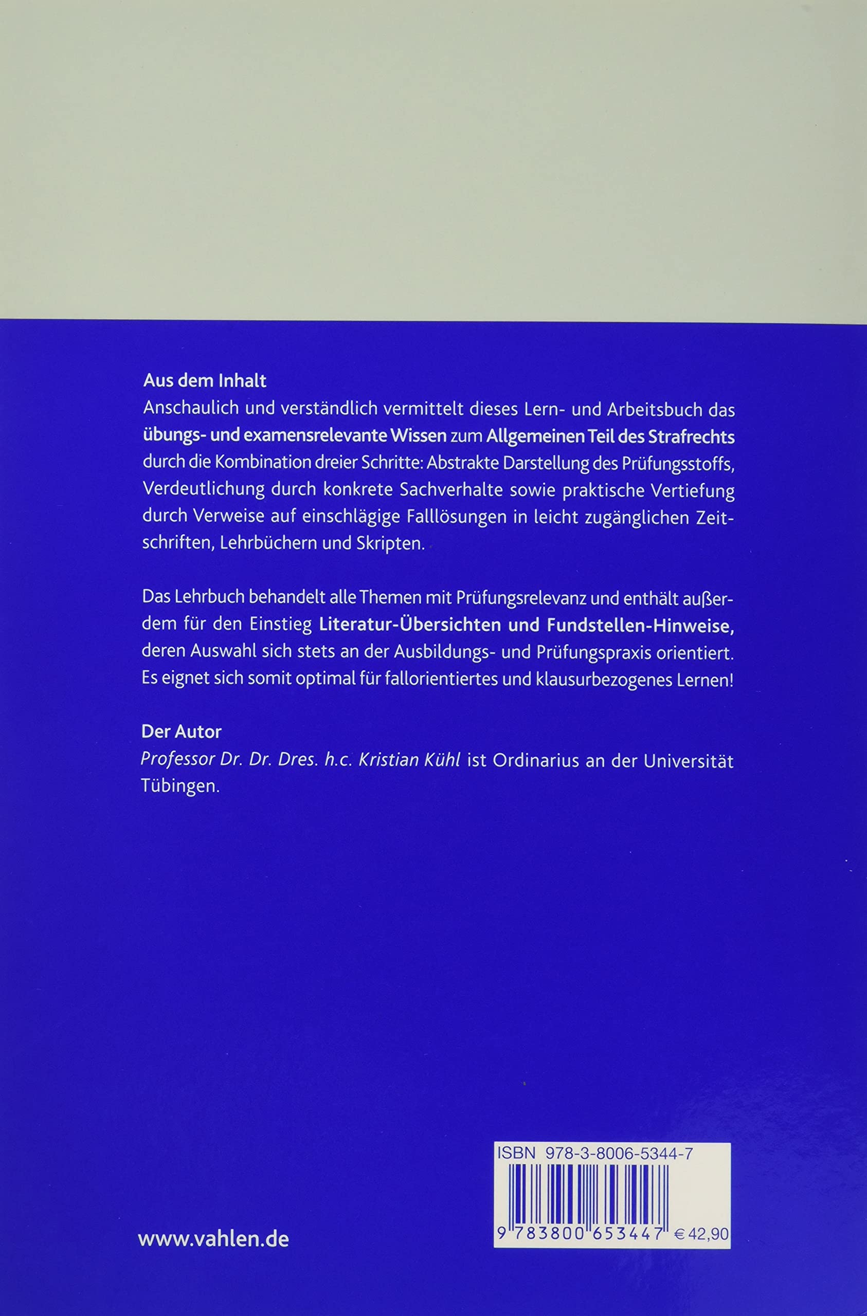 Strafrecht: Allgemeiner Teil (Vahlen Jura/Lehrbuch)
