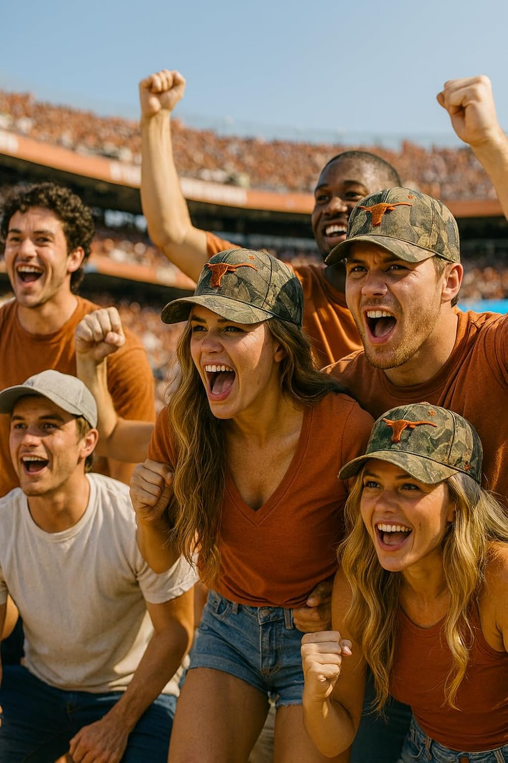Officially Licensed Texas University Camouflage Hat Classic Adjustable Team Logo Embroidered Cap