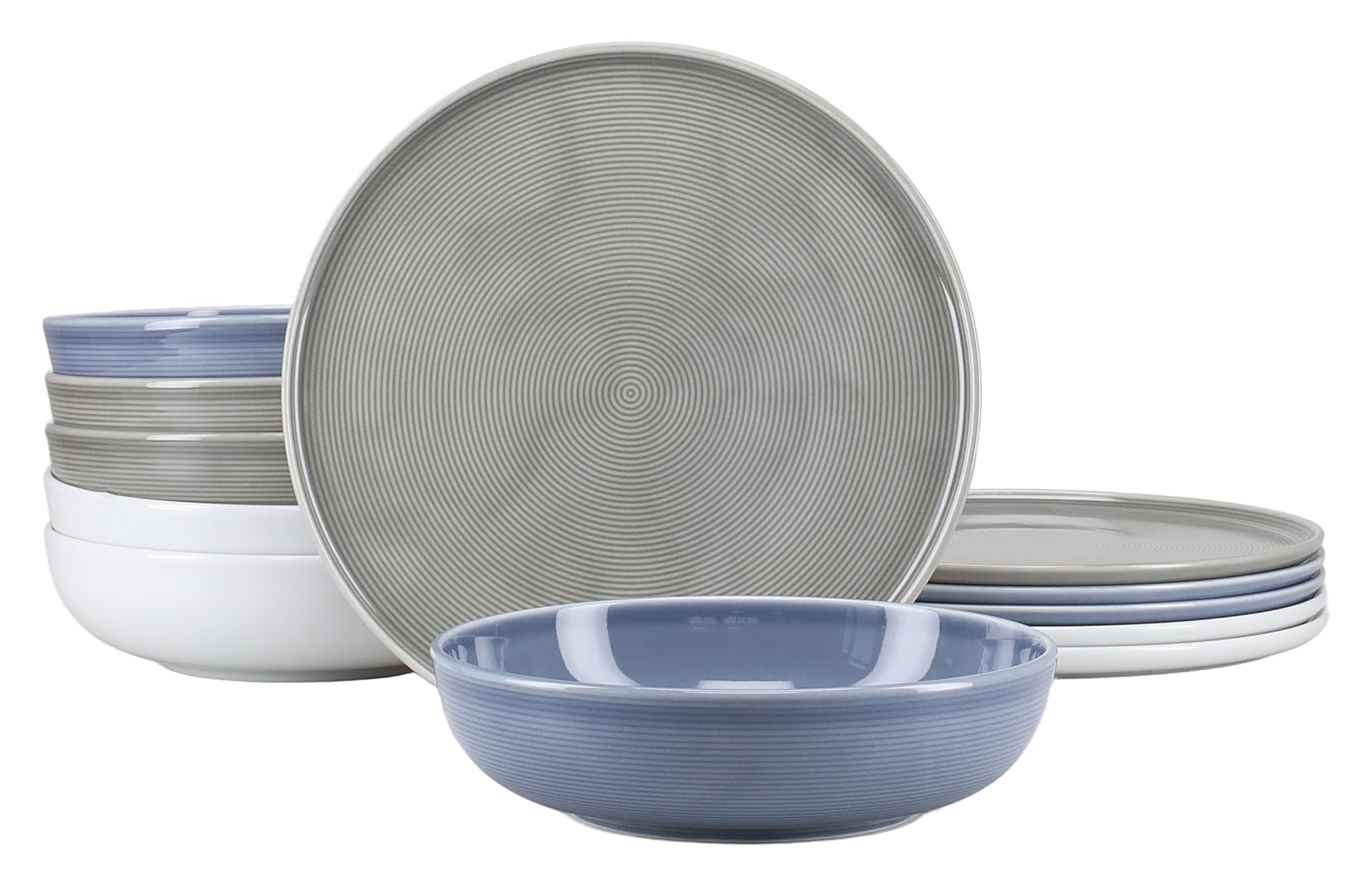 CreaTable, 25076, seria Session Urban, 12-częściowy zestaw naczyń dla 6 osób, serwis stołowy z porcelany, nadaje się do mycia w zmywarce i używania w kuchence mikrofalowej, Made in Europe
