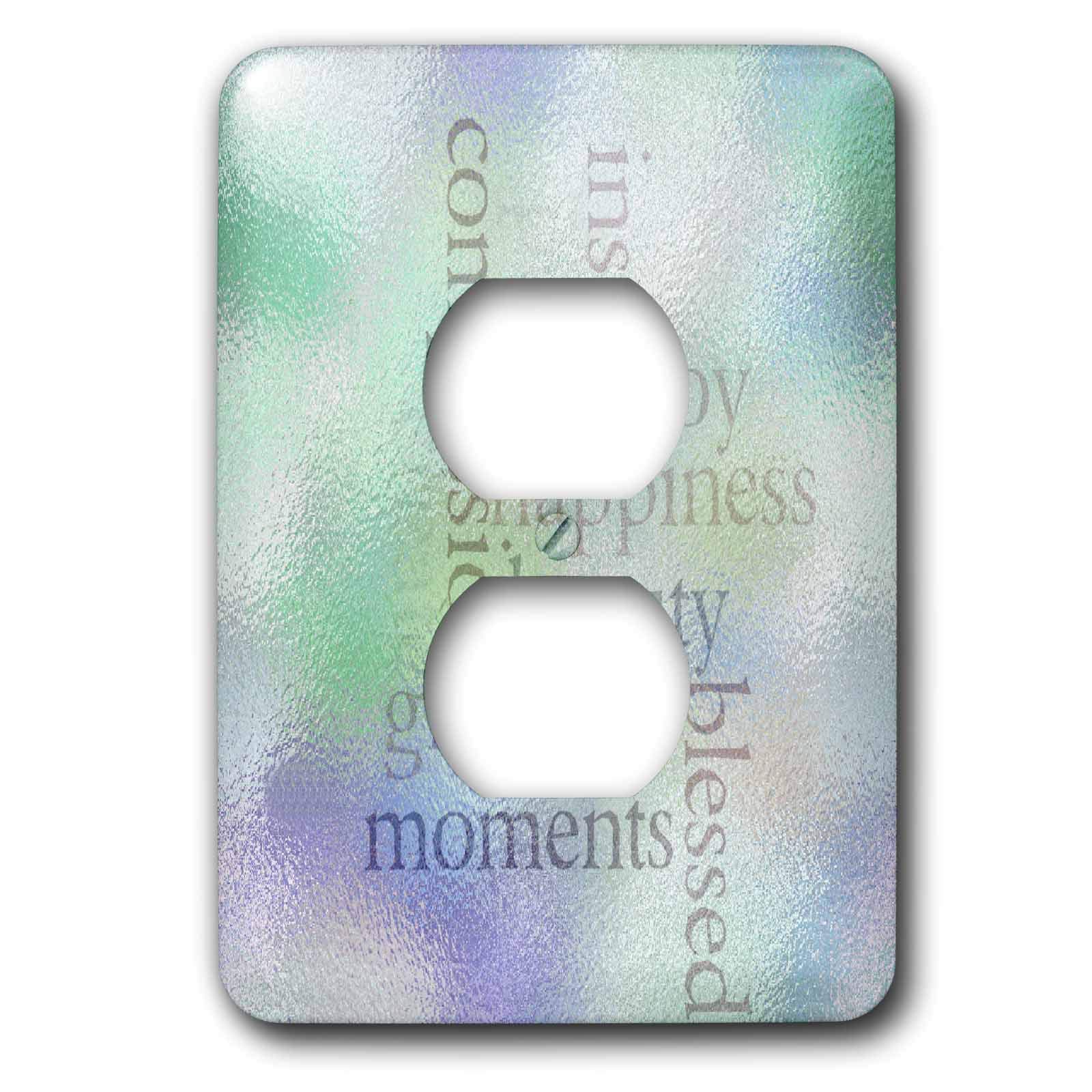 Placa decorativa de cristal templado Inspire Joy y Gratitude para enchufe doble