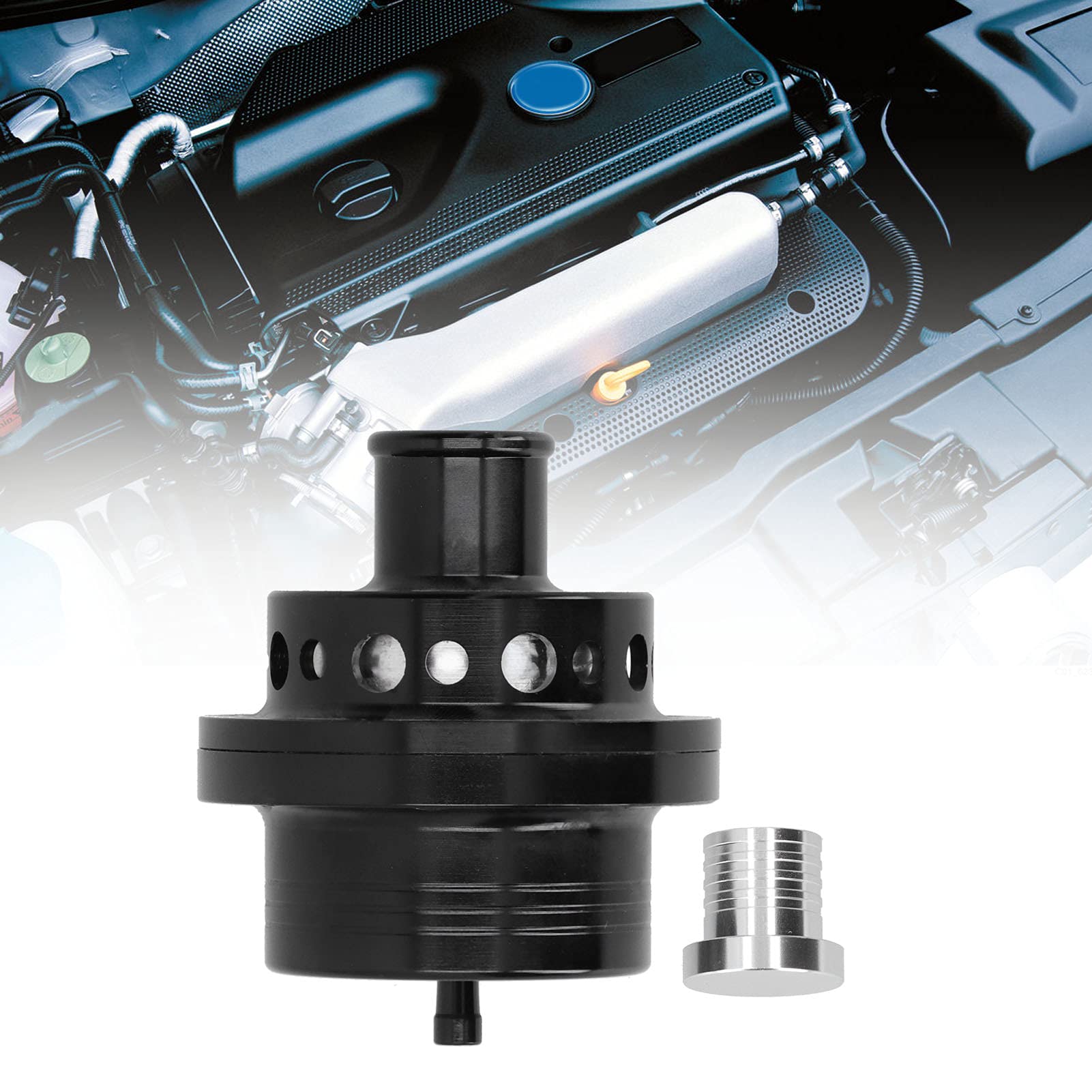 Válvula de Descarga de turbina válvula de Descarga Universal de Aluminio de 25 mm Turbo Bov para Focus RS MK1 / Escort Cosworth/Sierra Cosworth(Negro)