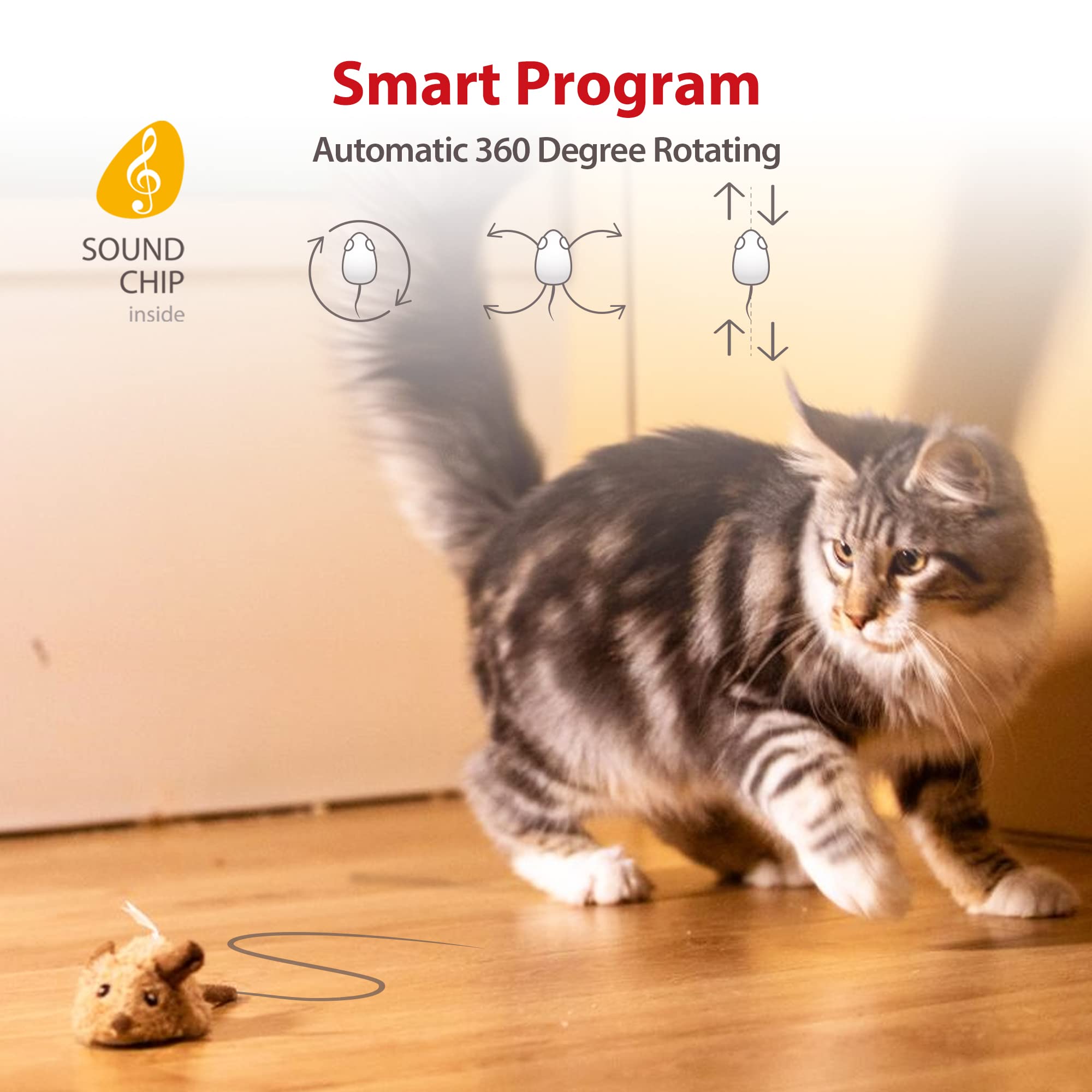 Toy Mouse For Cats GiGwi Electronic Cat Toy Self-Moving Mouse