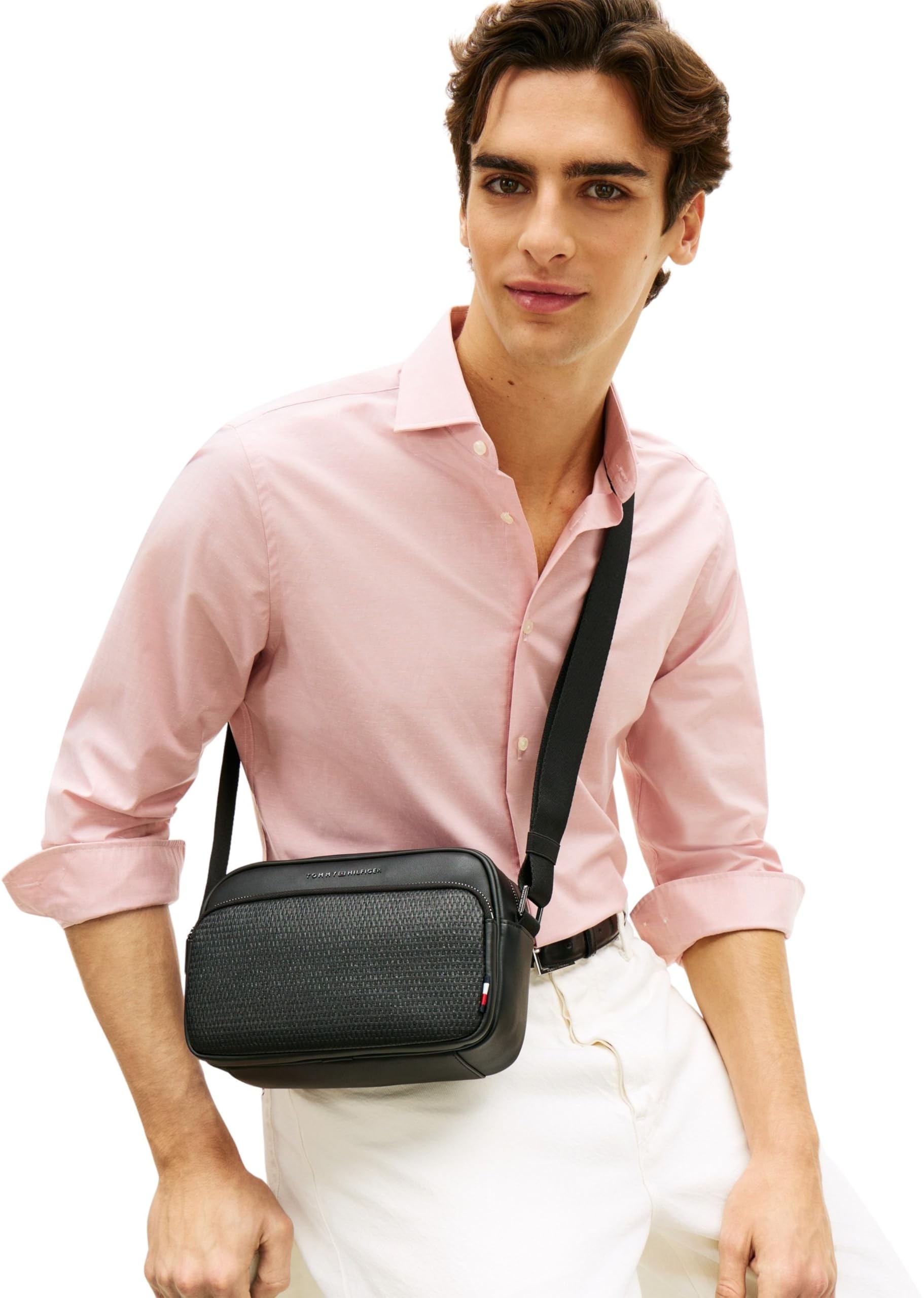 Tommy Hilfiger Th Woven Ew AM0AM14096 Sac pour appareil photo Noir Taille unique