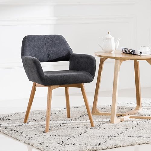 Miniatura 4 de Silla de escritorio sin ruedas, de tocador, de maquillaje, cómoda, decorativa, para sala de estar, comedor, dormitorio, oficina en casa, tapizado