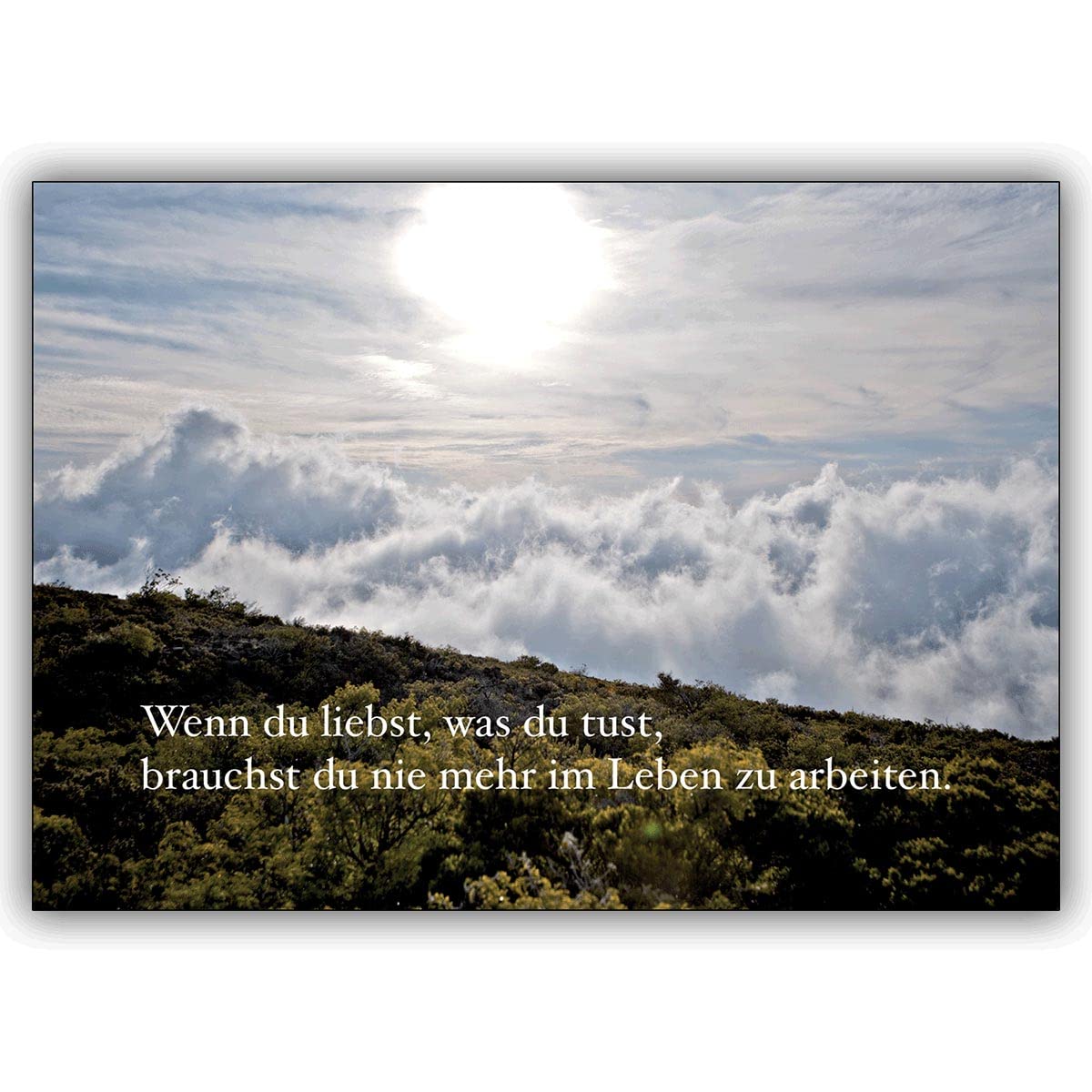 16 Spruchkarten (16er Set): Motivierende Natur Grußkarte: Wenn du liebst, was du tust! • schöne Gruss Klappkarte mit Umschlag innen blanko für liebe Worte