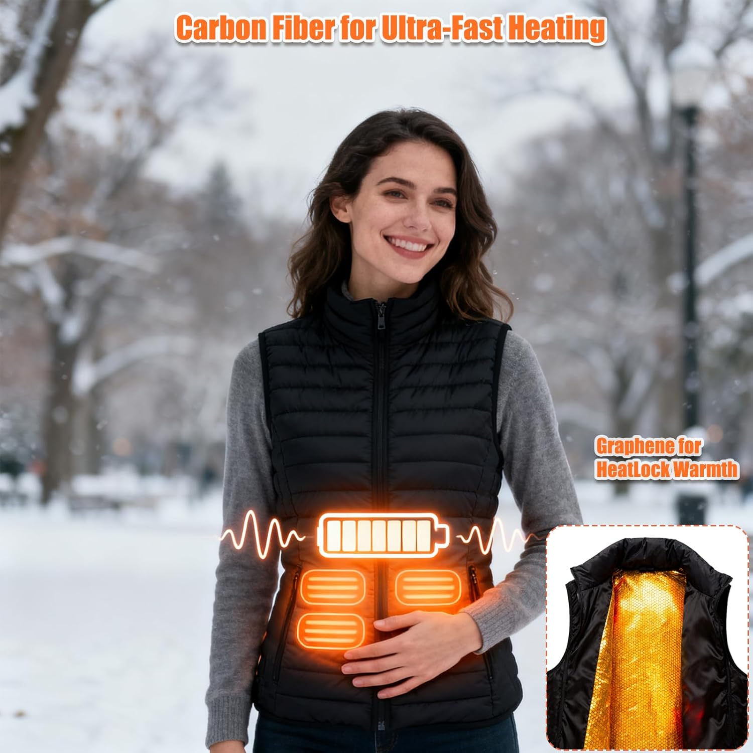 Ahigh Heated Vest for Men Women with Battery Pack Included,Warming Heated Jacket USB Rechargeable,Heating Jacket Winter Vest - Image 5