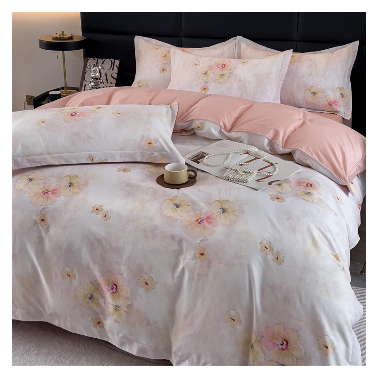 Housse de couette fermeture éclair parure de lit coton doux à nouer