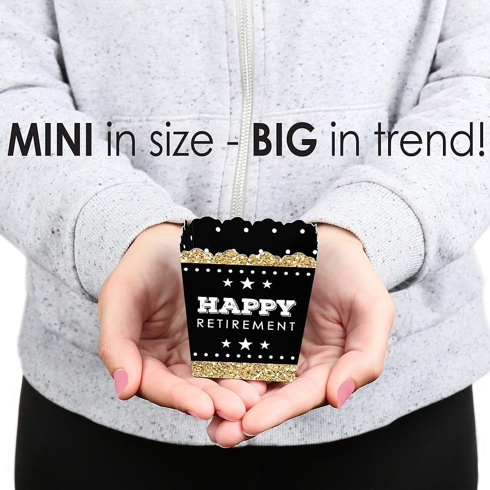 Big Dot of Happiness Happy Retirement - Party Mini Favor Boxes - Retirement Party Treat Candy Boxes - Set of 12