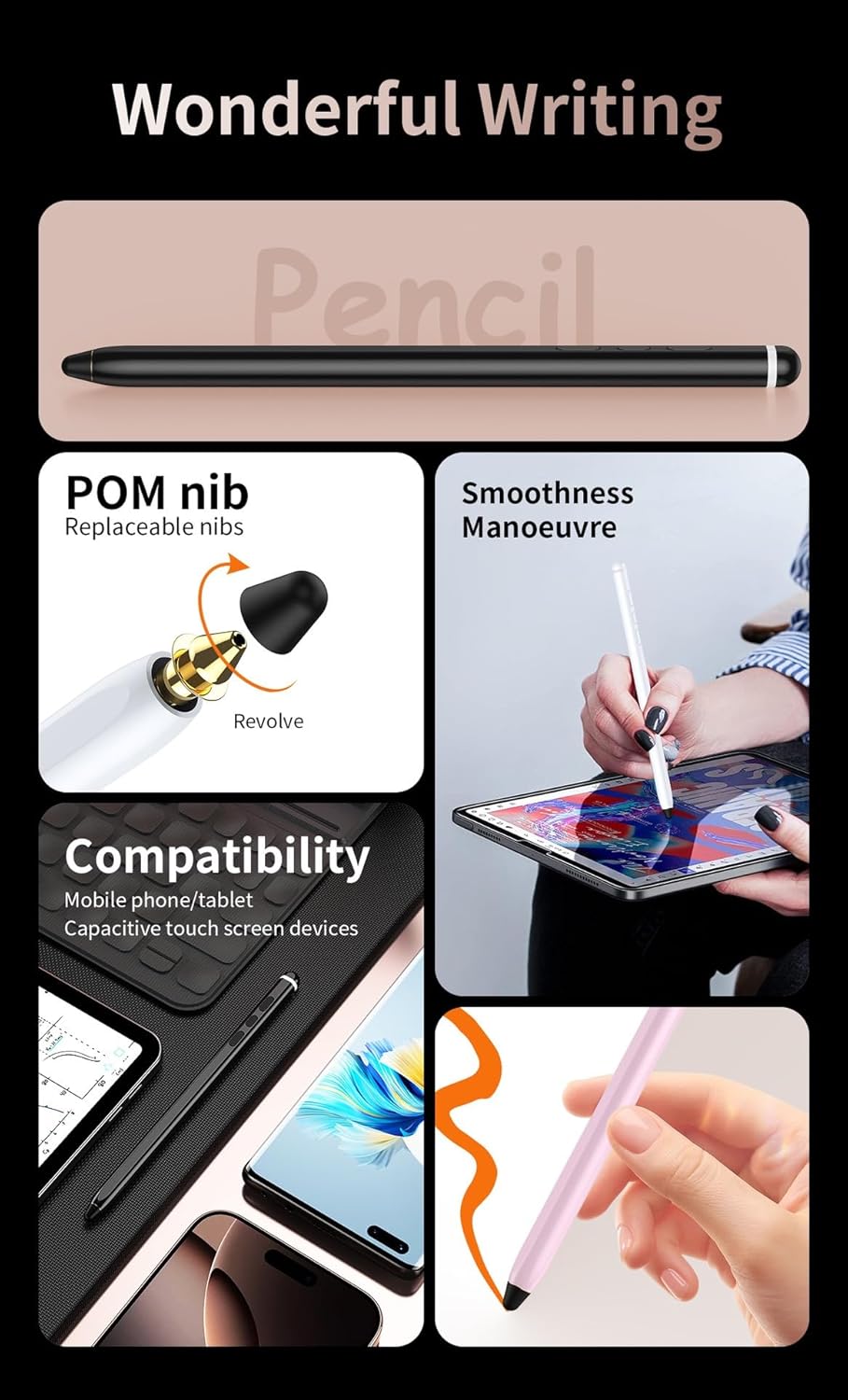 Fold 7 Pen (WithBluetooth) for Samsung Galaxy Z Fold 7/ Fold 6/ Fold 5 Edition, Compatible with Galaxy S25/S24/S23 Mobile Phone All Touch Screen Device (White)