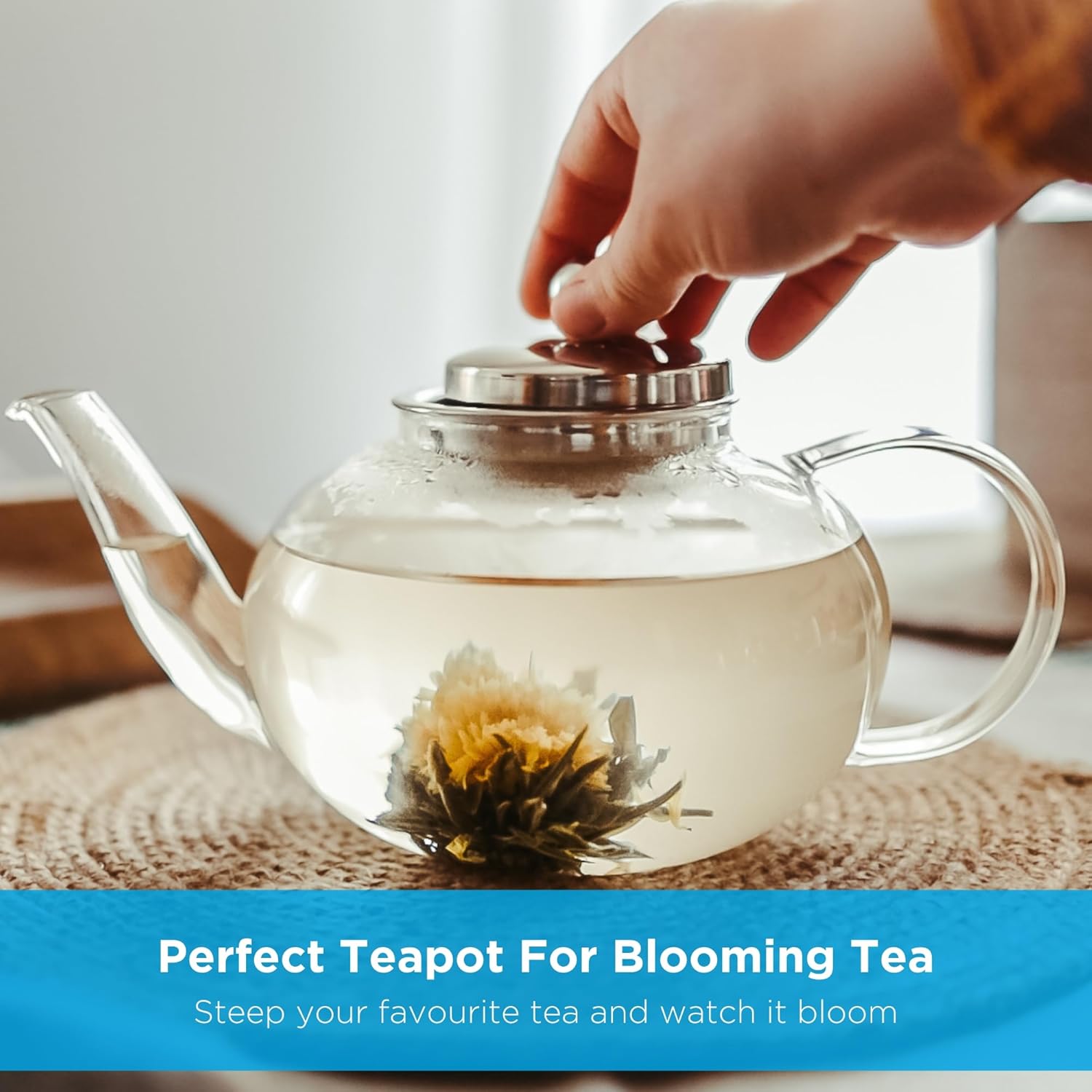 GROSCHE - Joliette Borosilicate Glass Teapot with Stainless Steel Infuser - 5 Cup Glass Teapot with Removable Strainer for Loose Leaf & Herbal Tea, Dishwasher Safe, 42 oz - Image 6