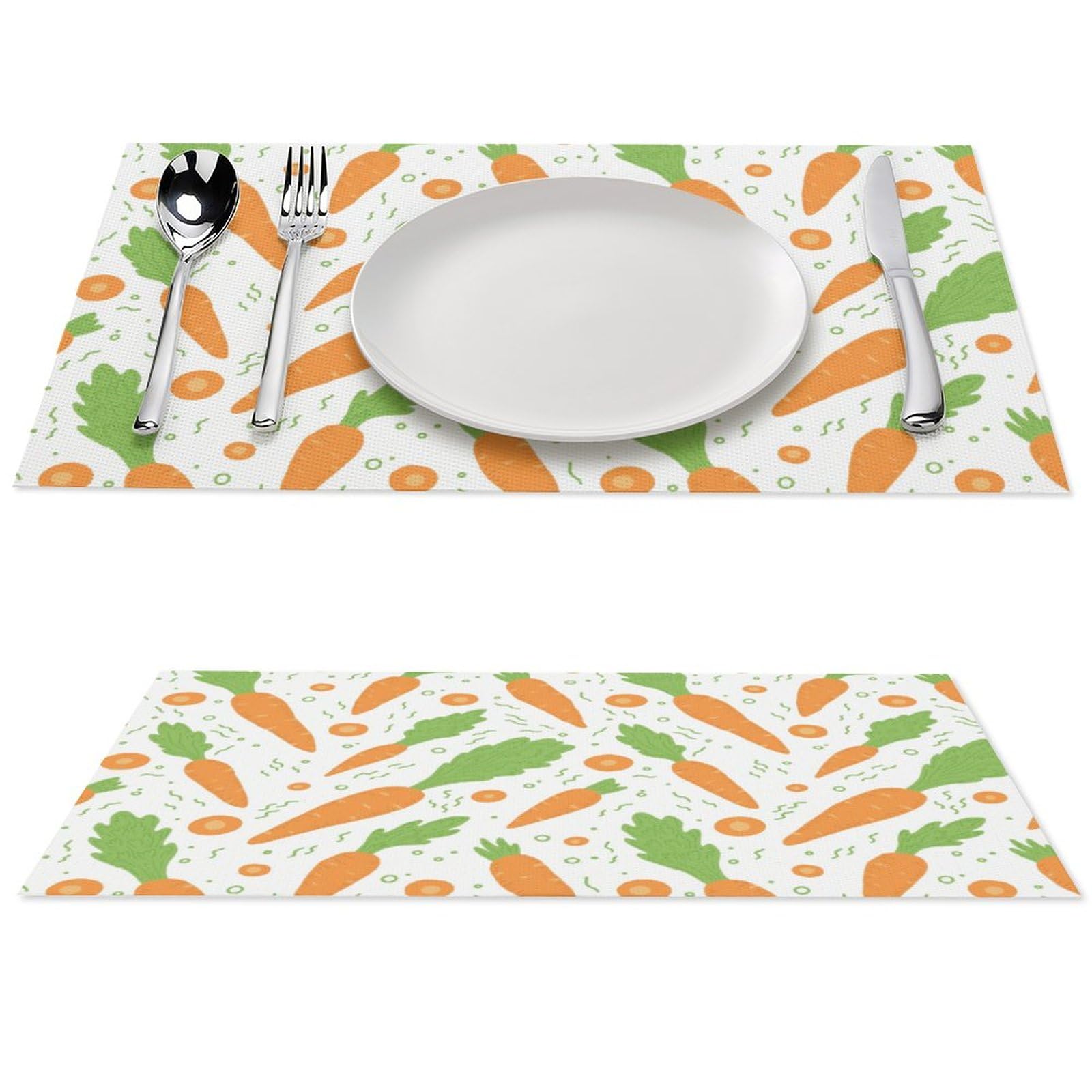 Watercolor Carrots Pattern Placemats Set of 1 PCS Washable Table Runner 18" X 12" Place Mats for Kitchen Party Dining Decoration