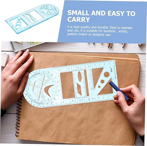 Miniatura 5 de EXCEART Ruler Plastic Drawing Templates Metric Tape Measure Geometric Drawing Template Plastic Geometric Air Conditioner Stoppers Drawing Measuring