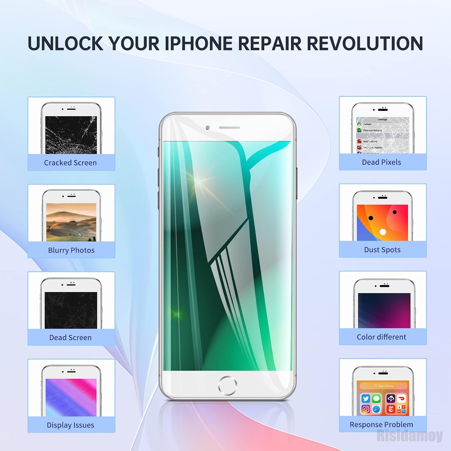 for iPhone 8 Screen Replacement with Home Button 4.7" White LCD Display for iPhone SE 2nd 2020 3D Touch Digitizer Full Assembly Repair Kit Front Camera Speaker Fix Tools A1863 A1905 A1906