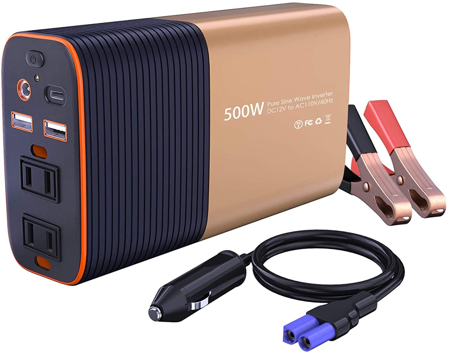 Amazon | LST 12V 500W カーインバーター コンバーター 正弦波 車載