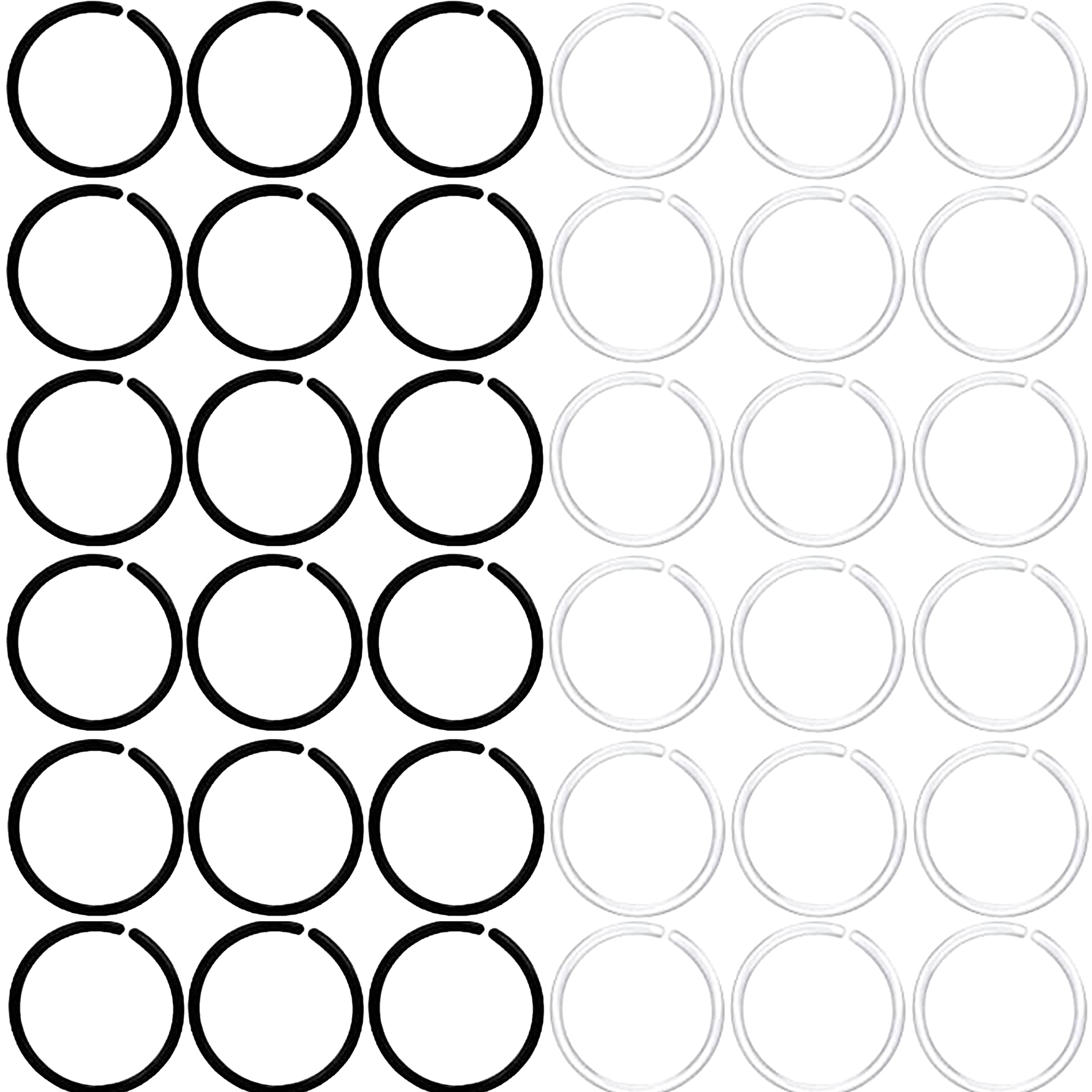 OwlkOrmy Anti-Allergy Plastic Hoop Ear Retainers and Clear Nose Rings, 20 Gauge, Unisex, for Sensitive Ears & Skin