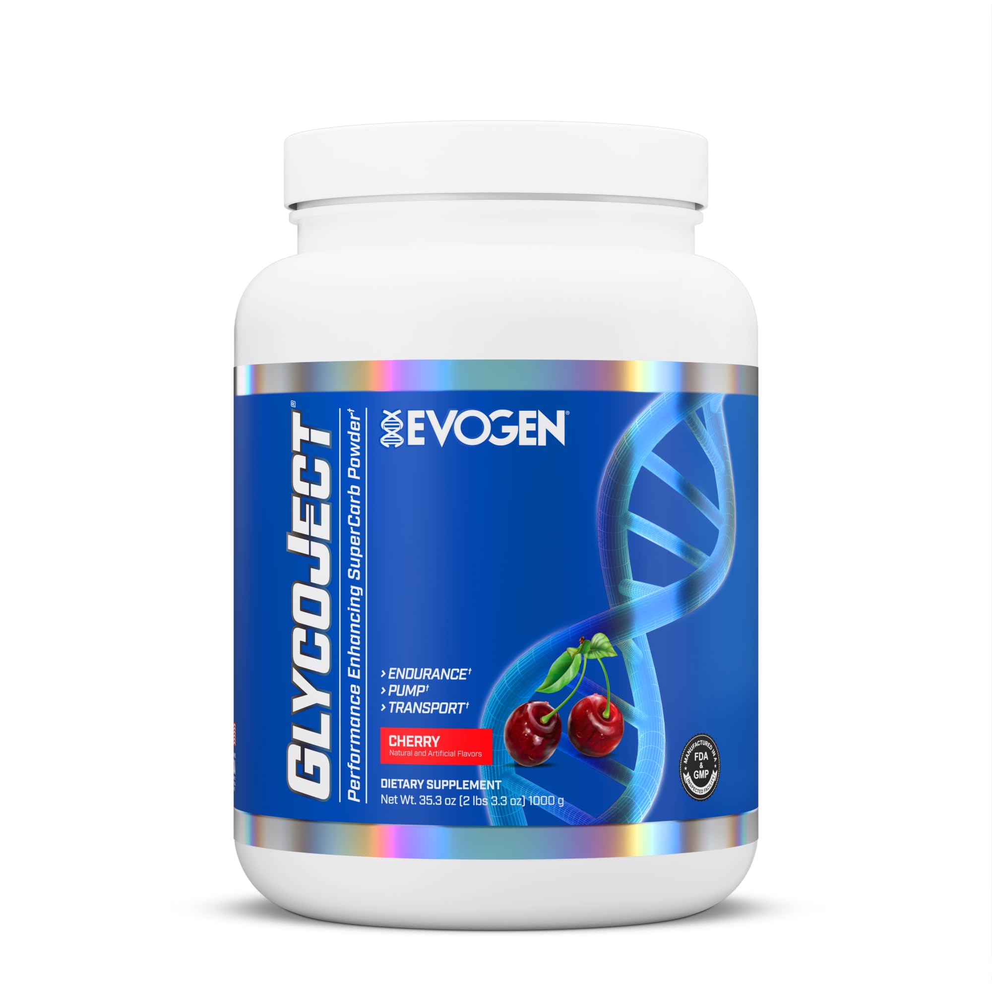 Evogen GlycoJect - Super Carb Powder | Rapid Absorption for PreWorkout | Carbohydrate Powder for Endurance | Post-Workout or Pre Workout Powder for Men & Women | Cherry | 37 Servings