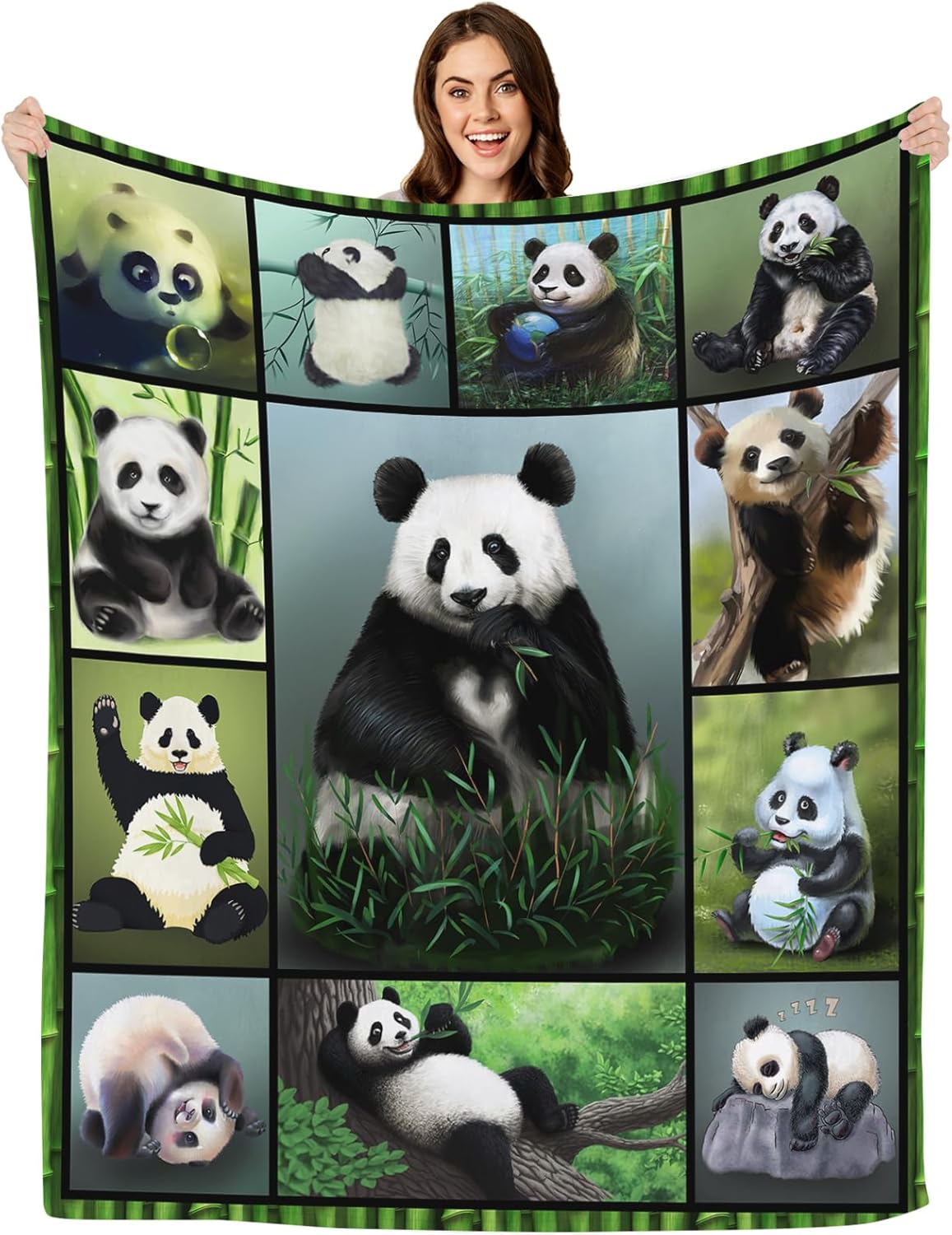 SKT T1 Panda Blanket Cute Realistic Pandas Black White