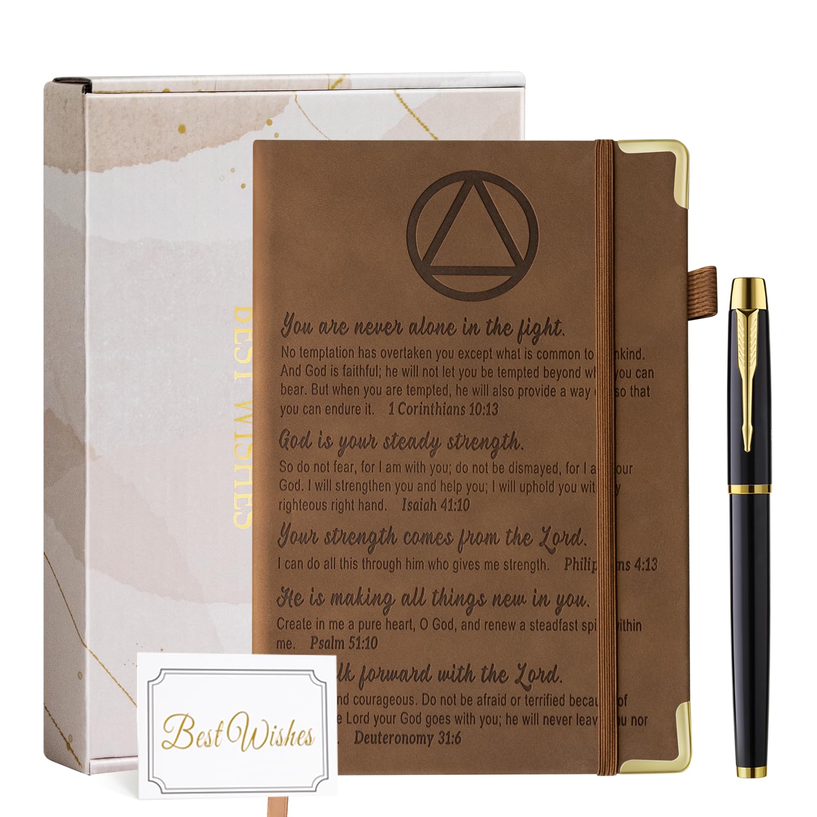 Sober Gifts Sobriety Gifts for Men Women Recovery Leather Journal Notebook 200 Pages A5 Lined with Inner Pocket and Pen AA NA alcoholics anonymous gift Sober Milestone Gift