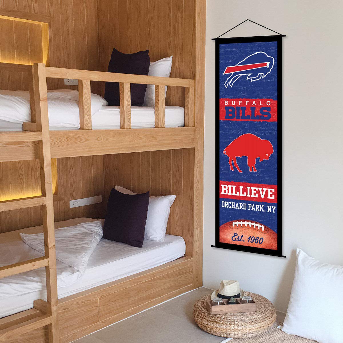 Buffalo Bills Fan Cave Banner - 3x5 Foot Tapestry With Wall Pads & Tacks Included