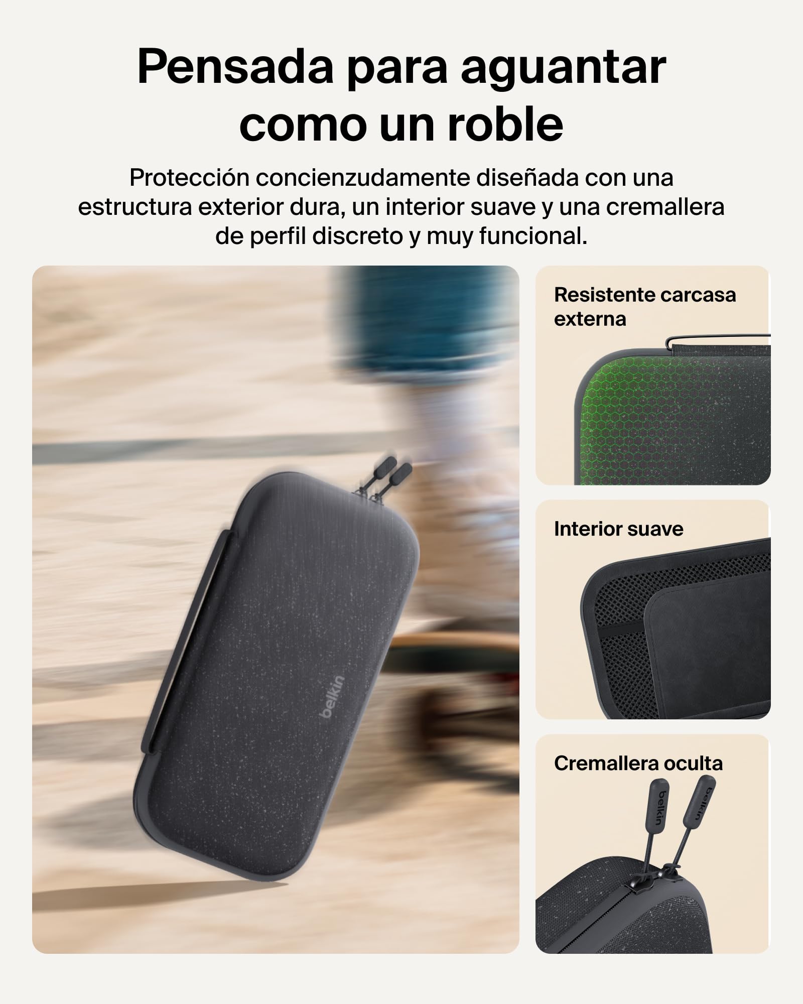 Belkin Gaming Funda para Nintendo Switch 2 con Batería Externa extraíble de 10000mAh, Pantalla LCD, Carga rápida 20 W para Nintendo Switch 2, Compartimentos para AirTag y Juegos físicos Carbón