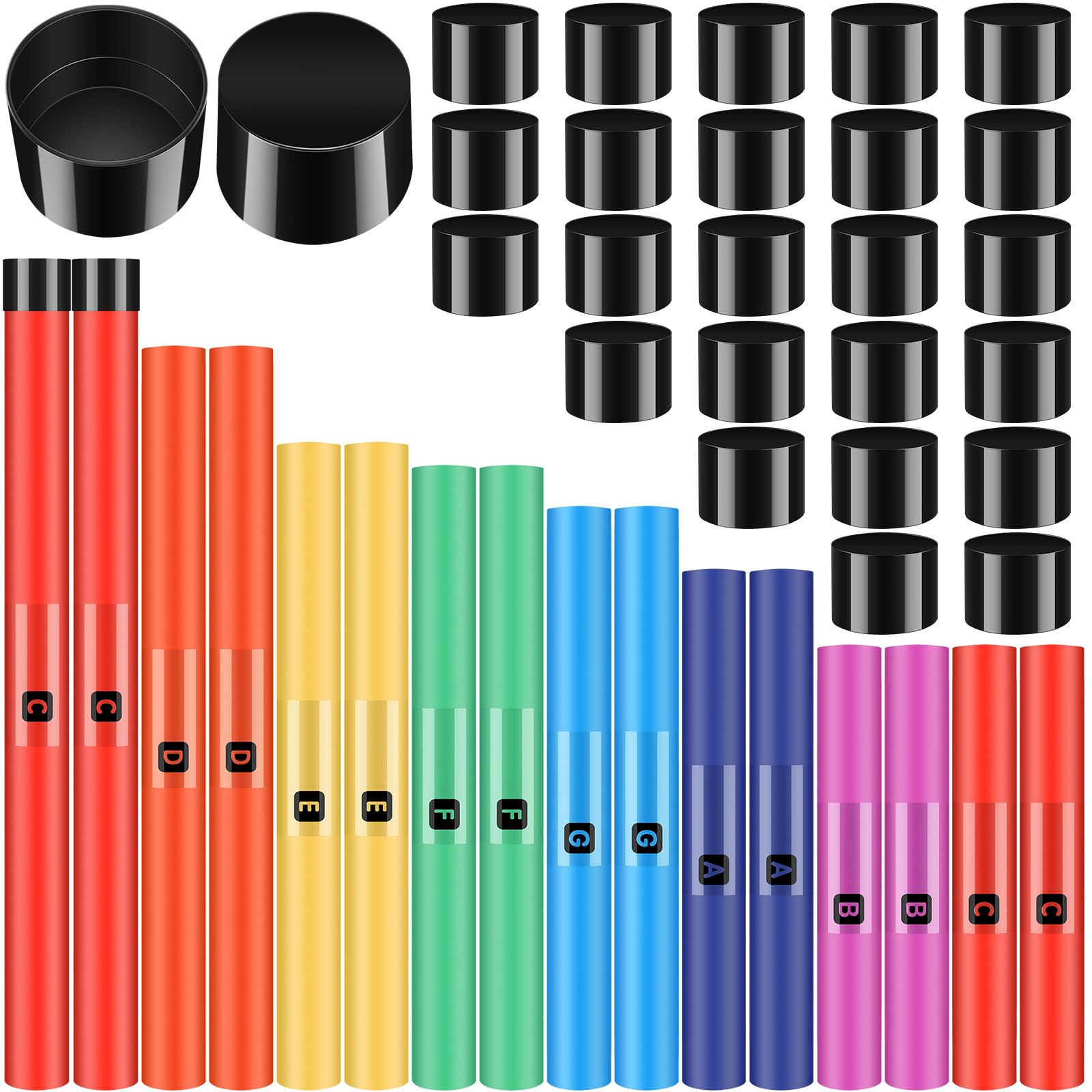 Taidda Juego De Tubos De Percusión De 8 Tonos – Kit De Octava Con Cuerda, Ideal Para Clase, Hogar Y Actuaciones En Grupo